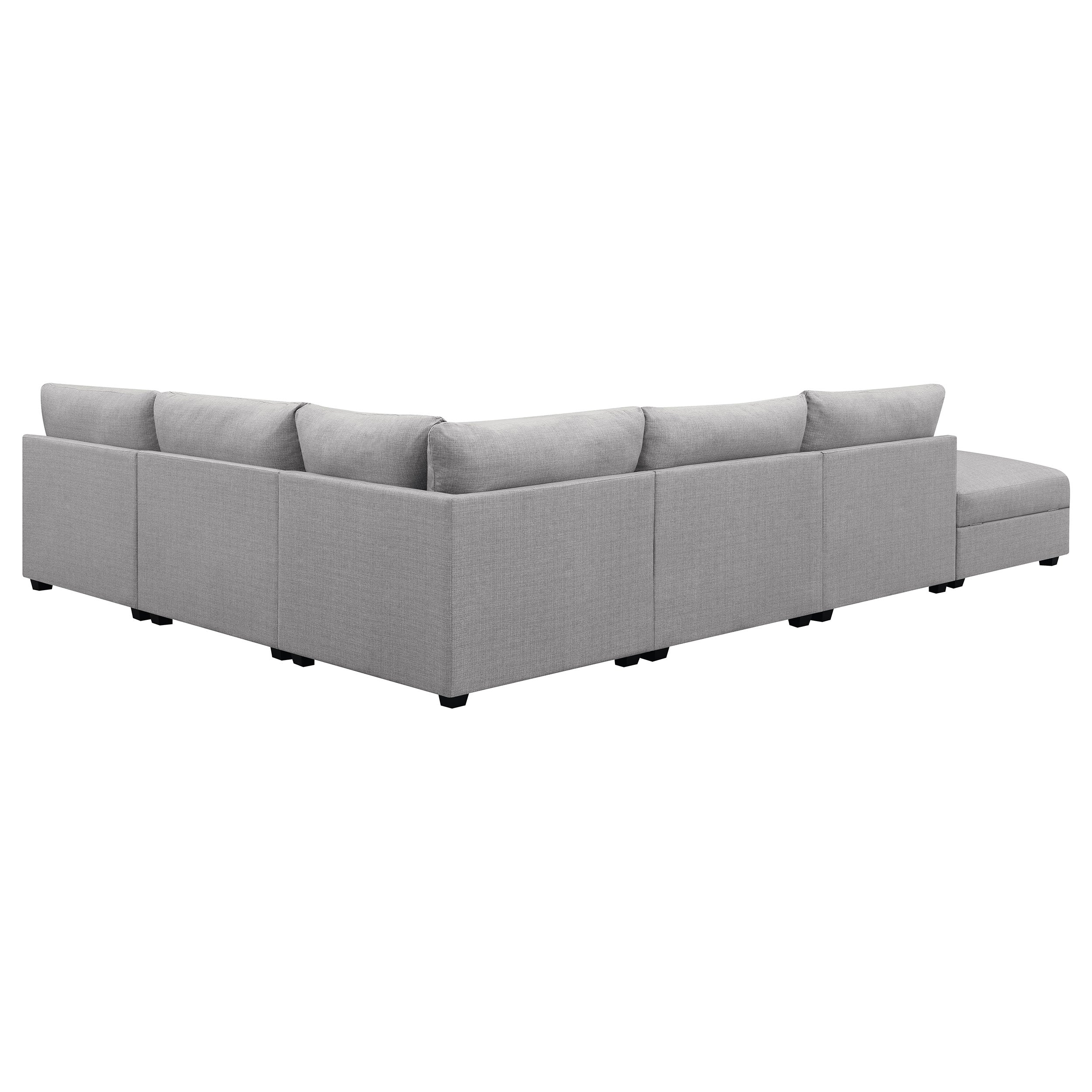 Cambria Upholstered Modular Sectional Sofa Grey