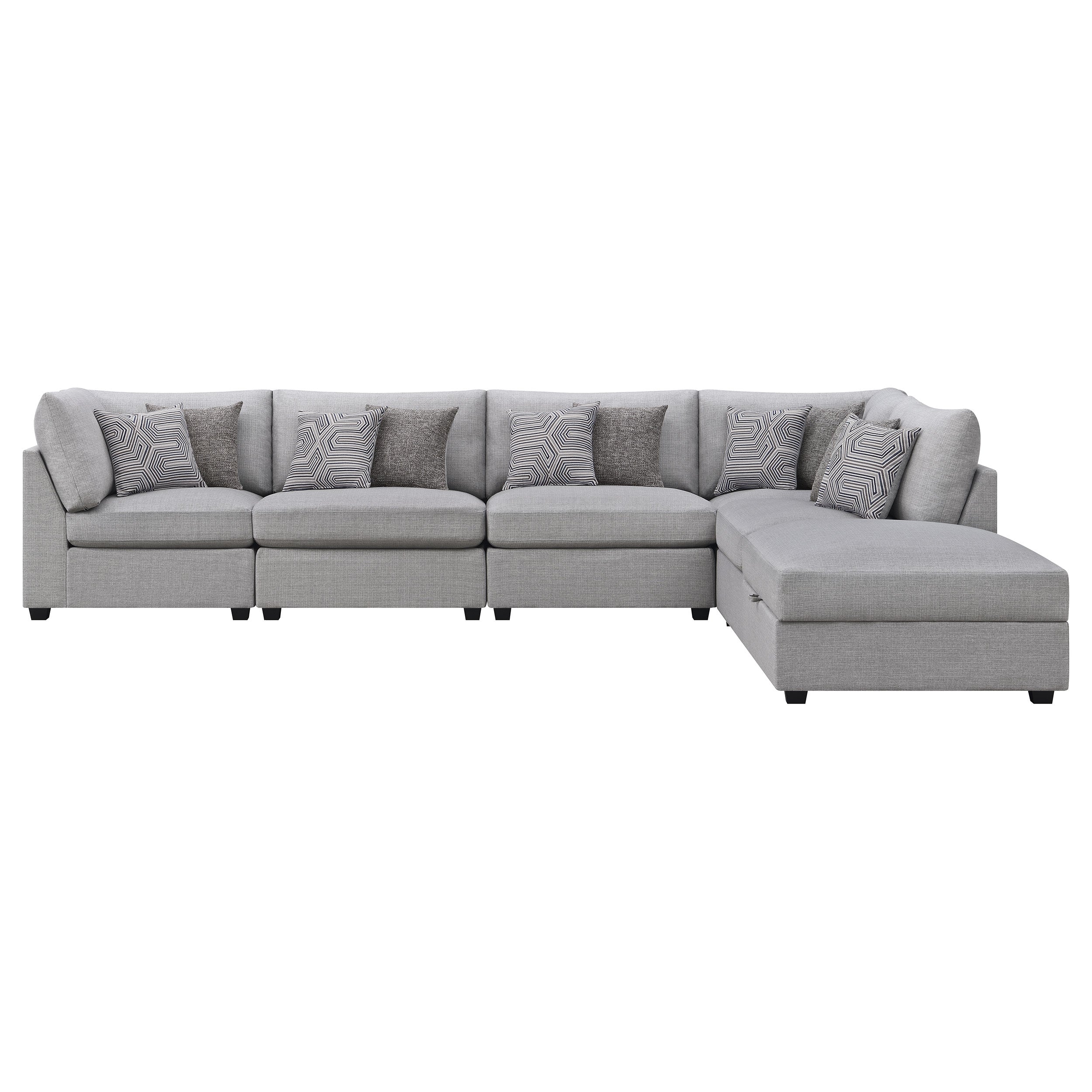 Cambria Upholstered Modular Sectional Sofa Grey