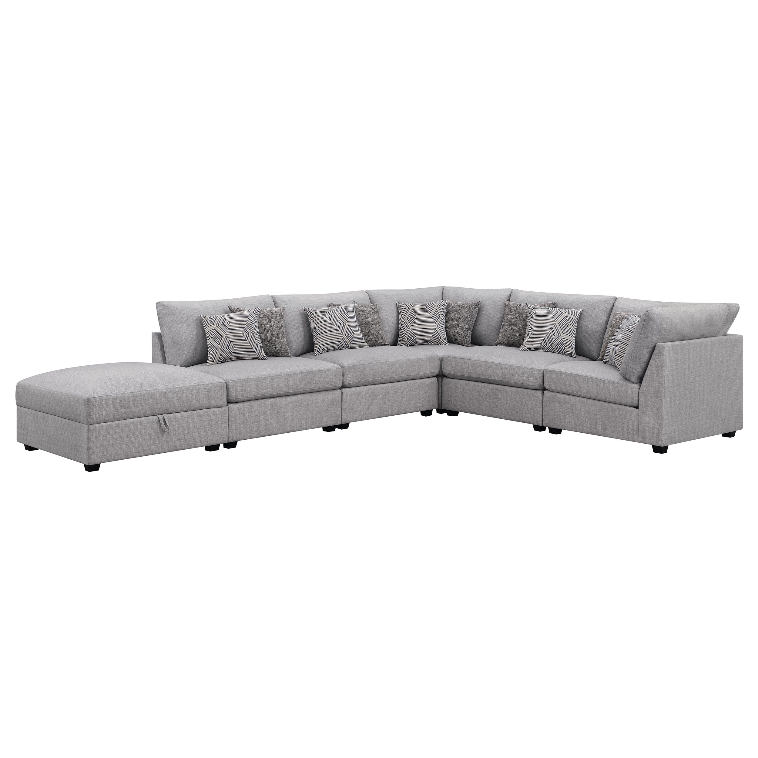 Cambria Upholstered Modular Sectional Sofa Grey