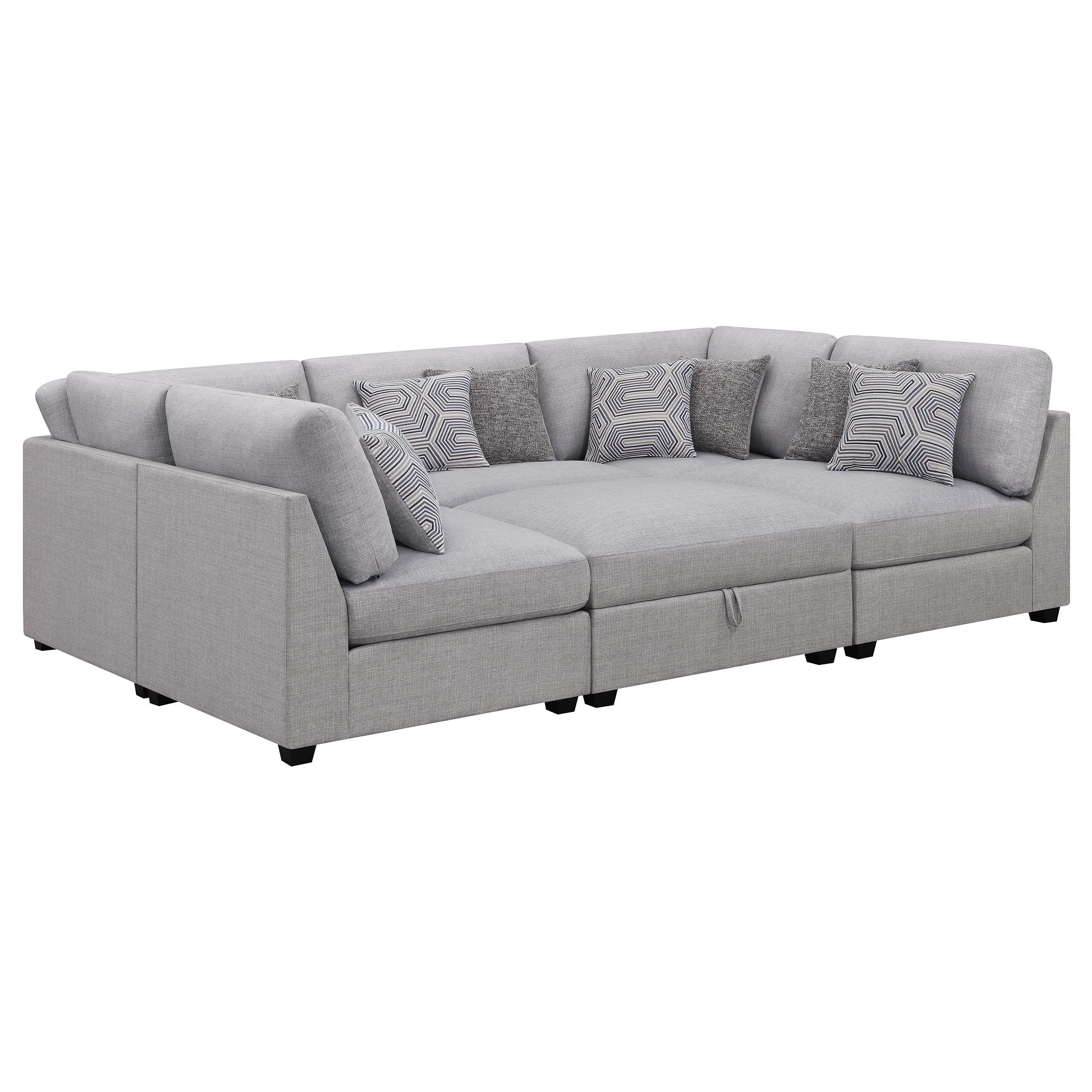 Cambria Upholstered Modular Sectional Sofa Grey