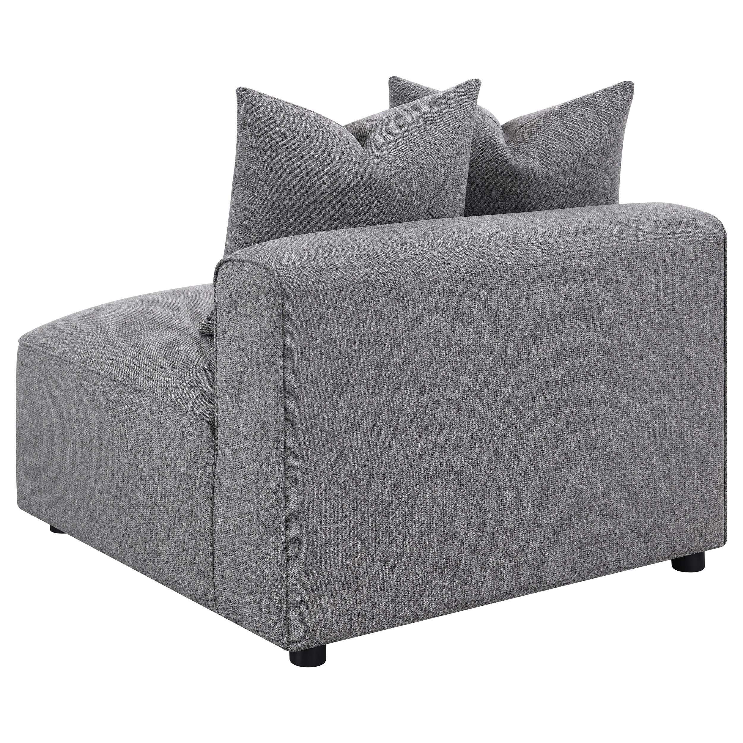 Seccional modular Jennifer de 6 piezas con asiento ajustado, color gris
