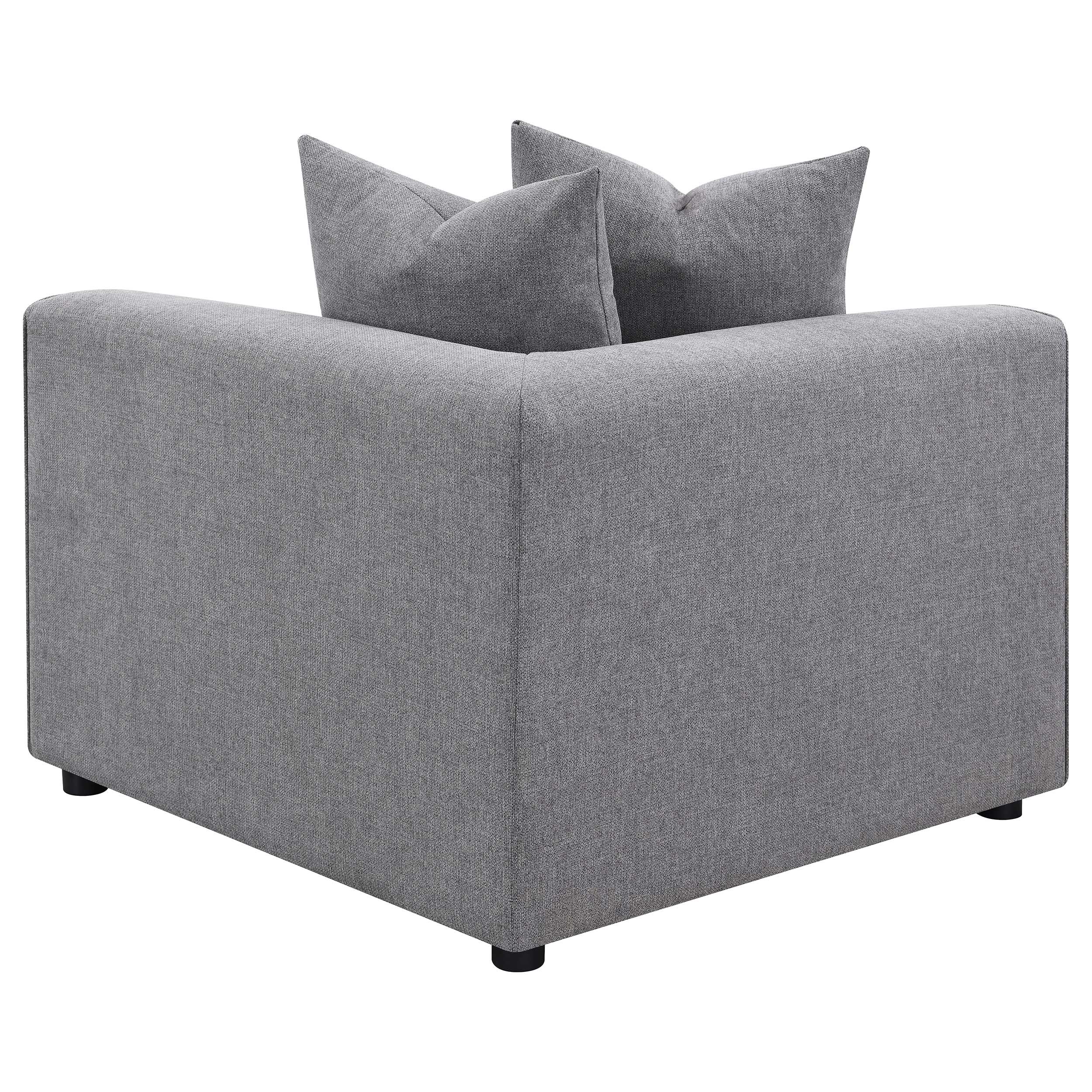 Seccional modular Jennifer de 6 piezas con asiento ajustado, color gris