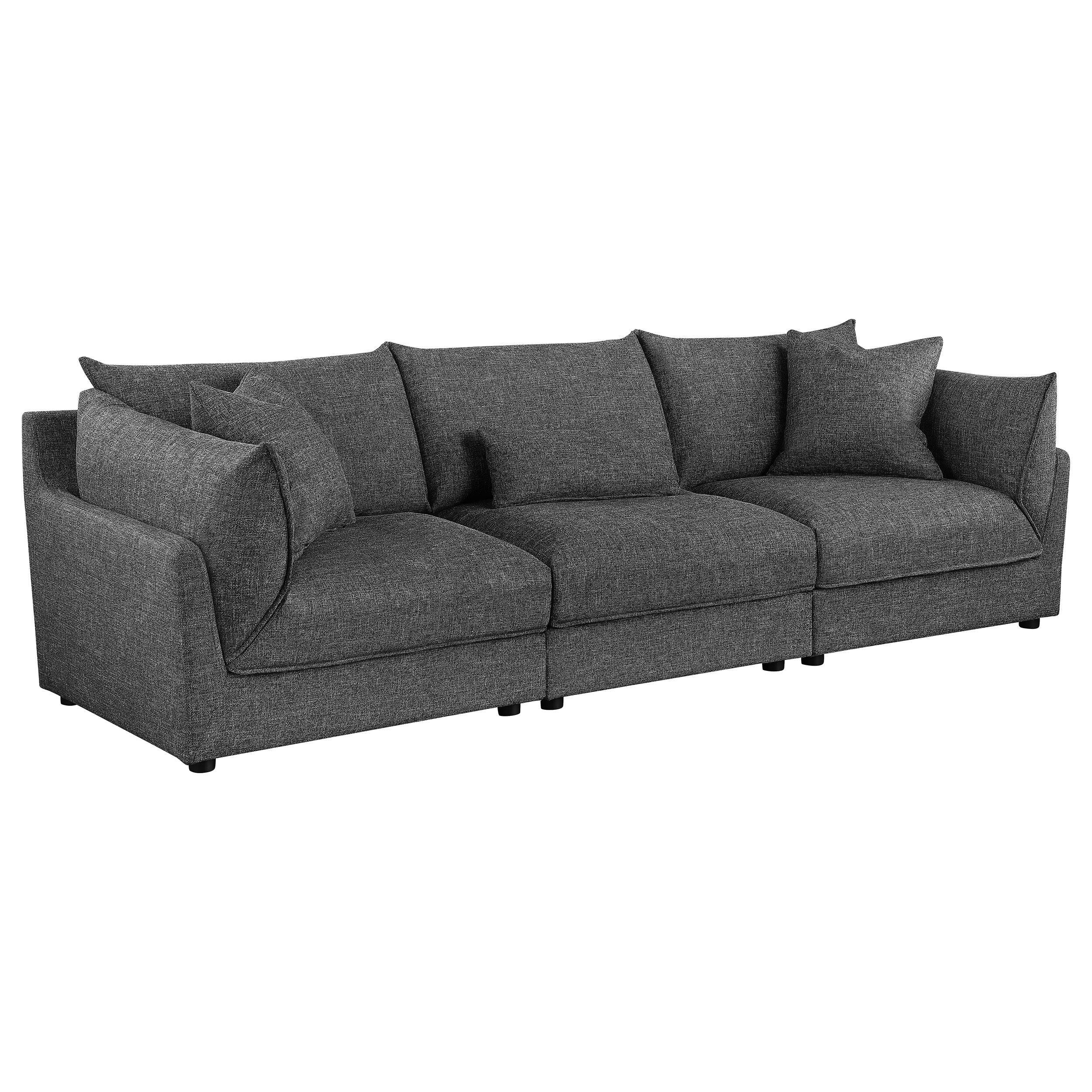 Sasha  Upholstered Sofa Barely Black
