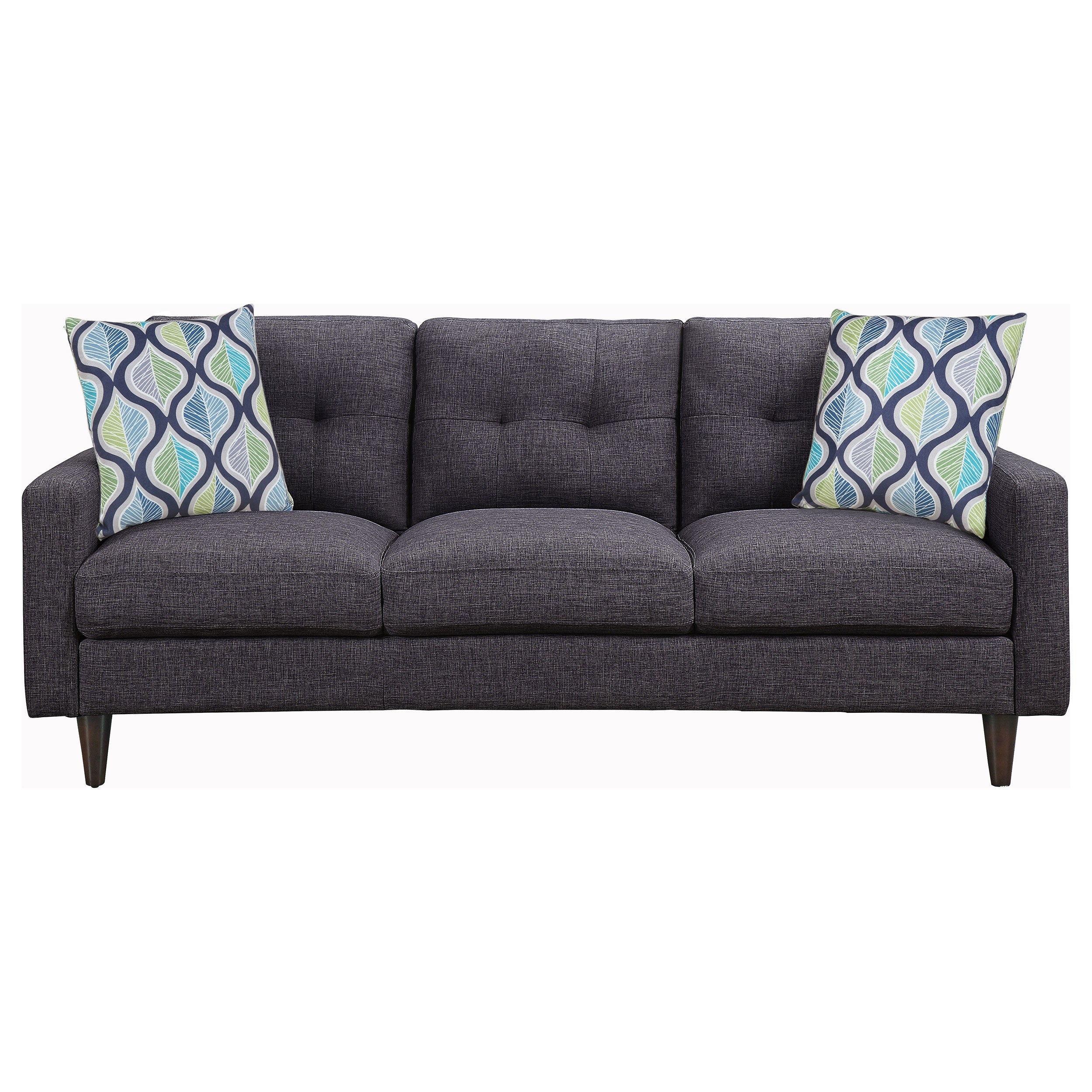 Watsonville  Upholstered Track Arm Sofa Set Grey