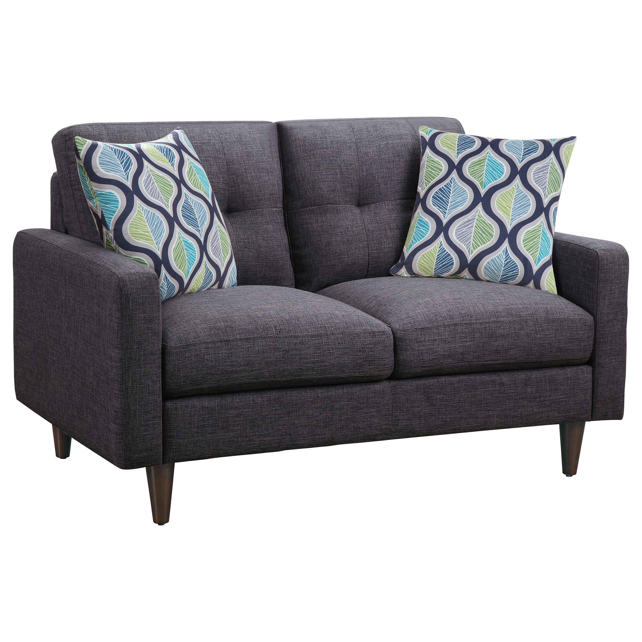 Watsonville  Upholstered Track Arm Sofa Set Grey