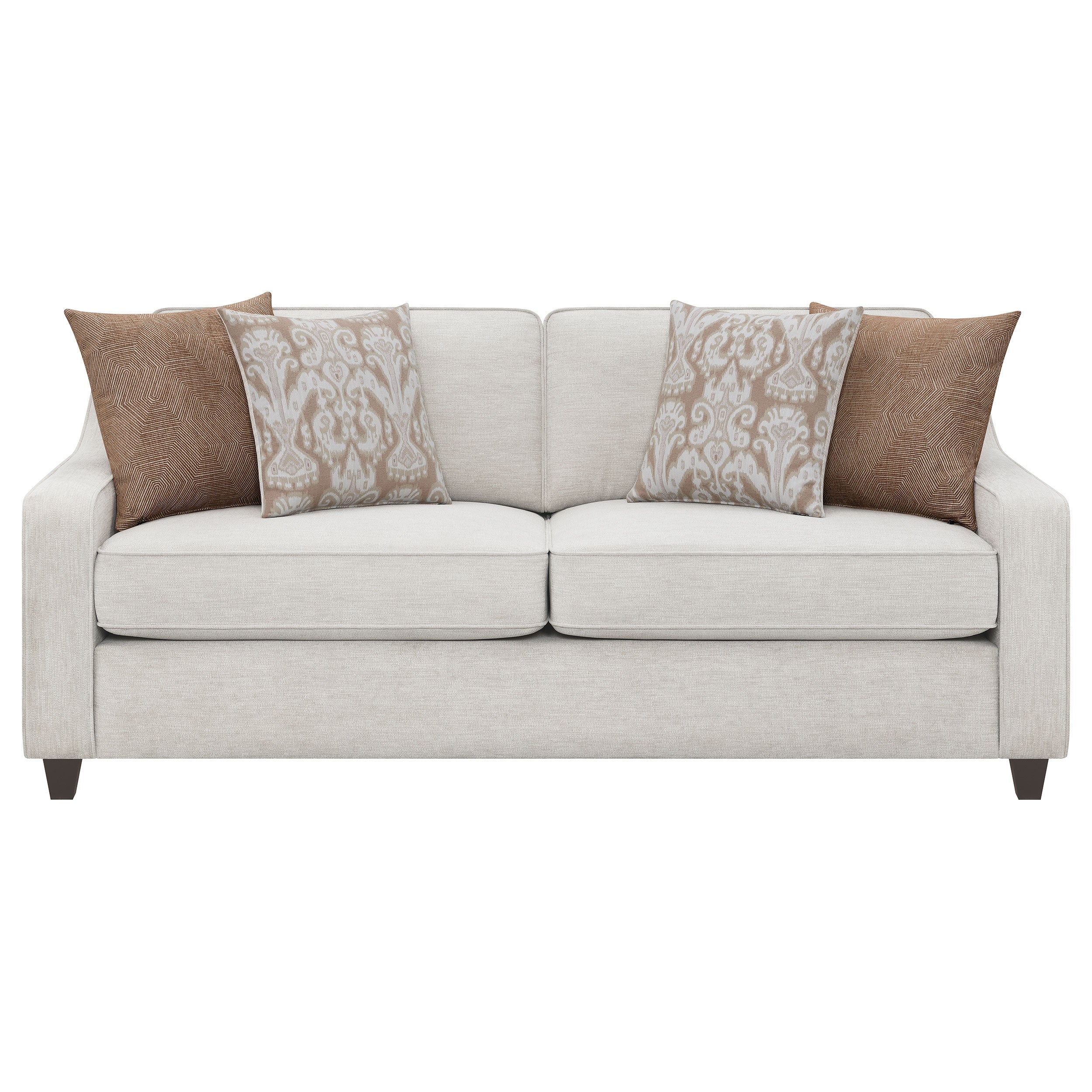 Christine  Upholstered Sloped Arm Sofa Set Beige