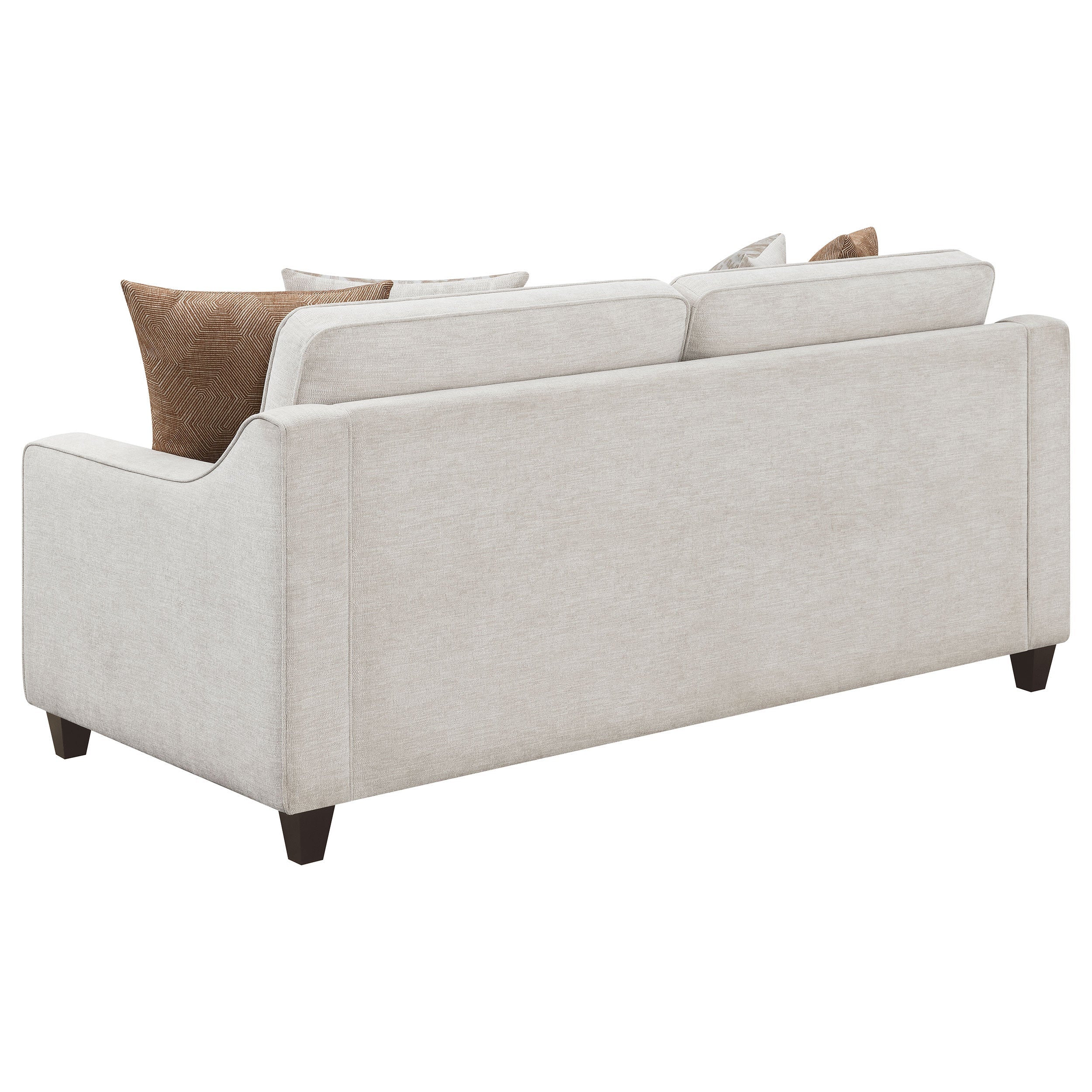 Christine  Upholstered Sloped Arm Sofa Set Beige