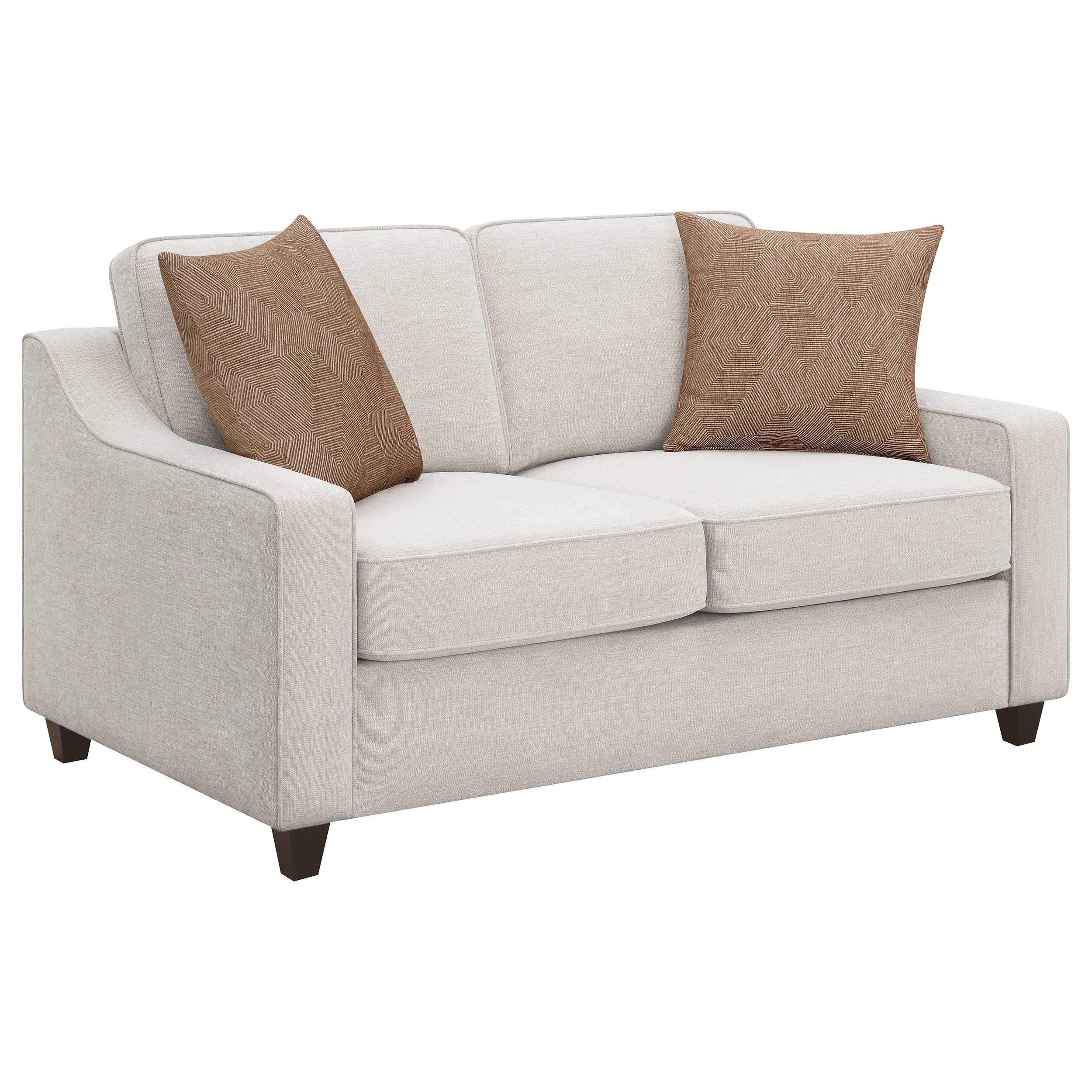 Christine  Upholstered Sloped Arm Sofa Set Beige