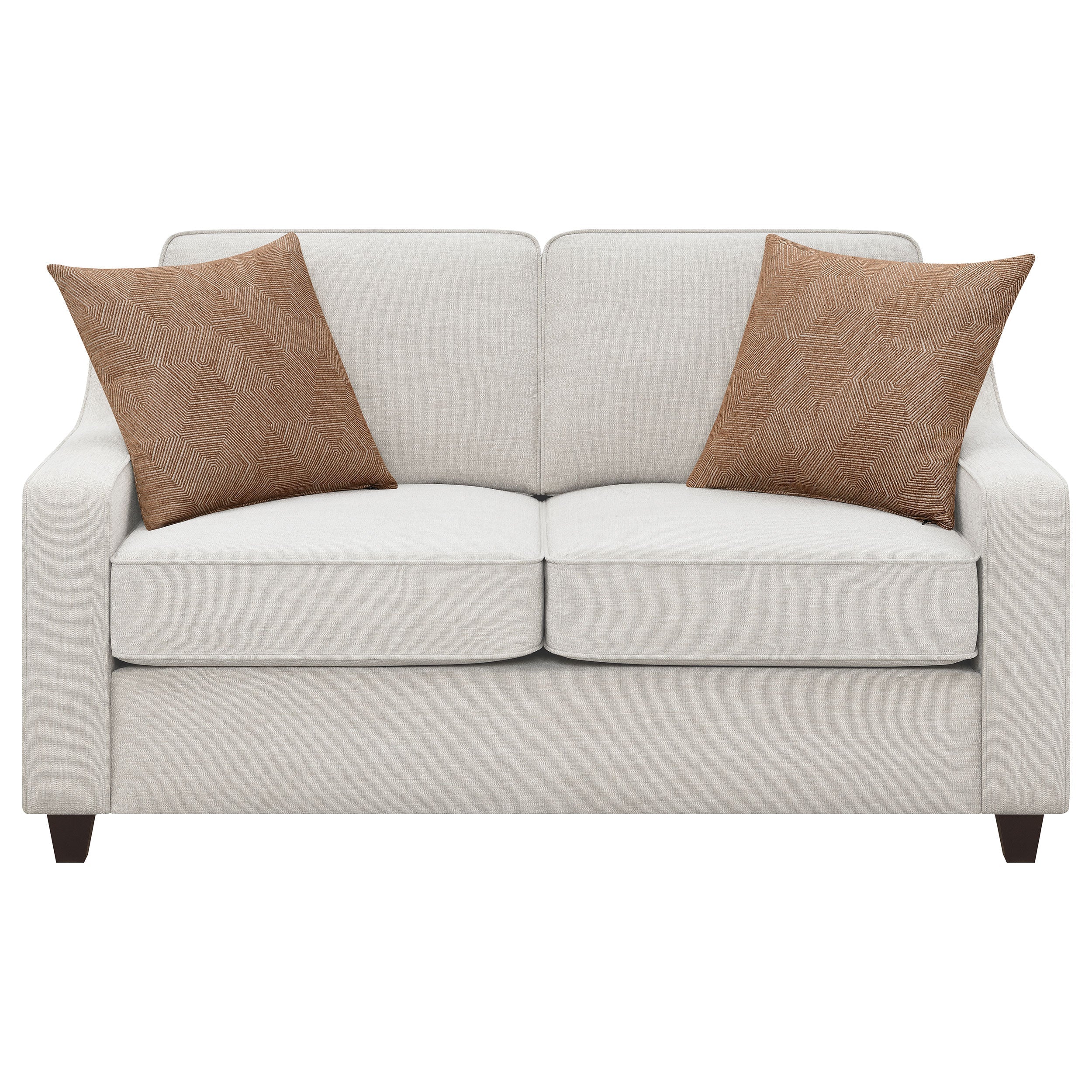 Christine  Upholstered Sloped Arm Sofa Set Beige