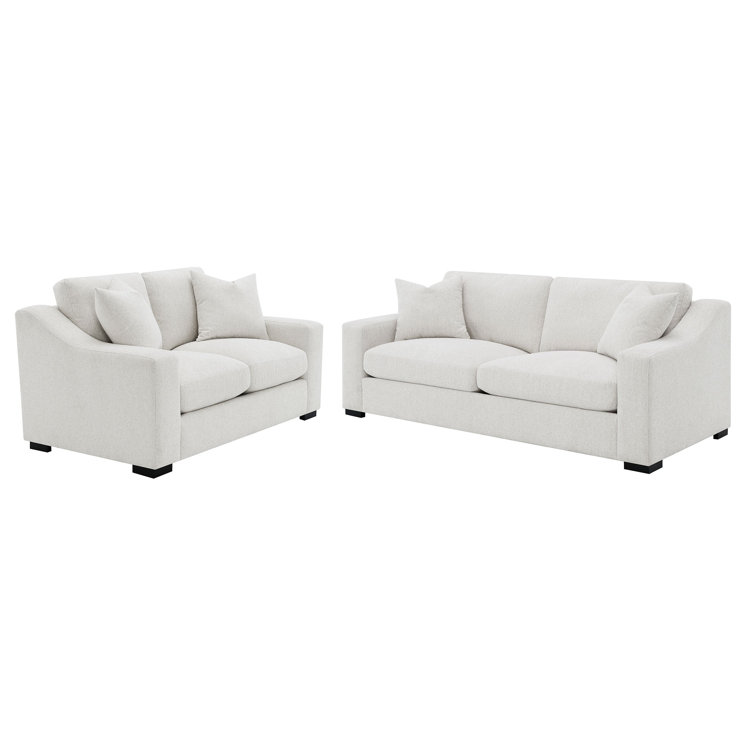 Ashlyn  Upholstered Track Arm Sofa Set Sand