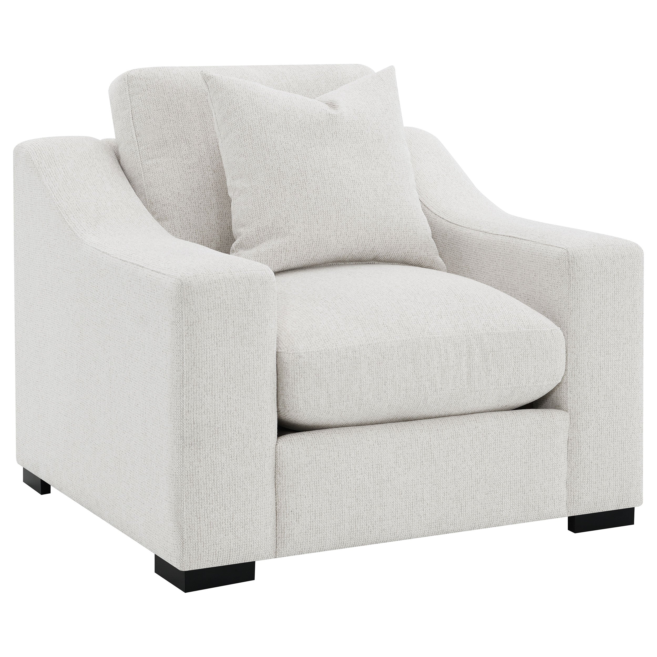 Ashlyn Fabric Upholstered Track Arm Accent Chair Sand