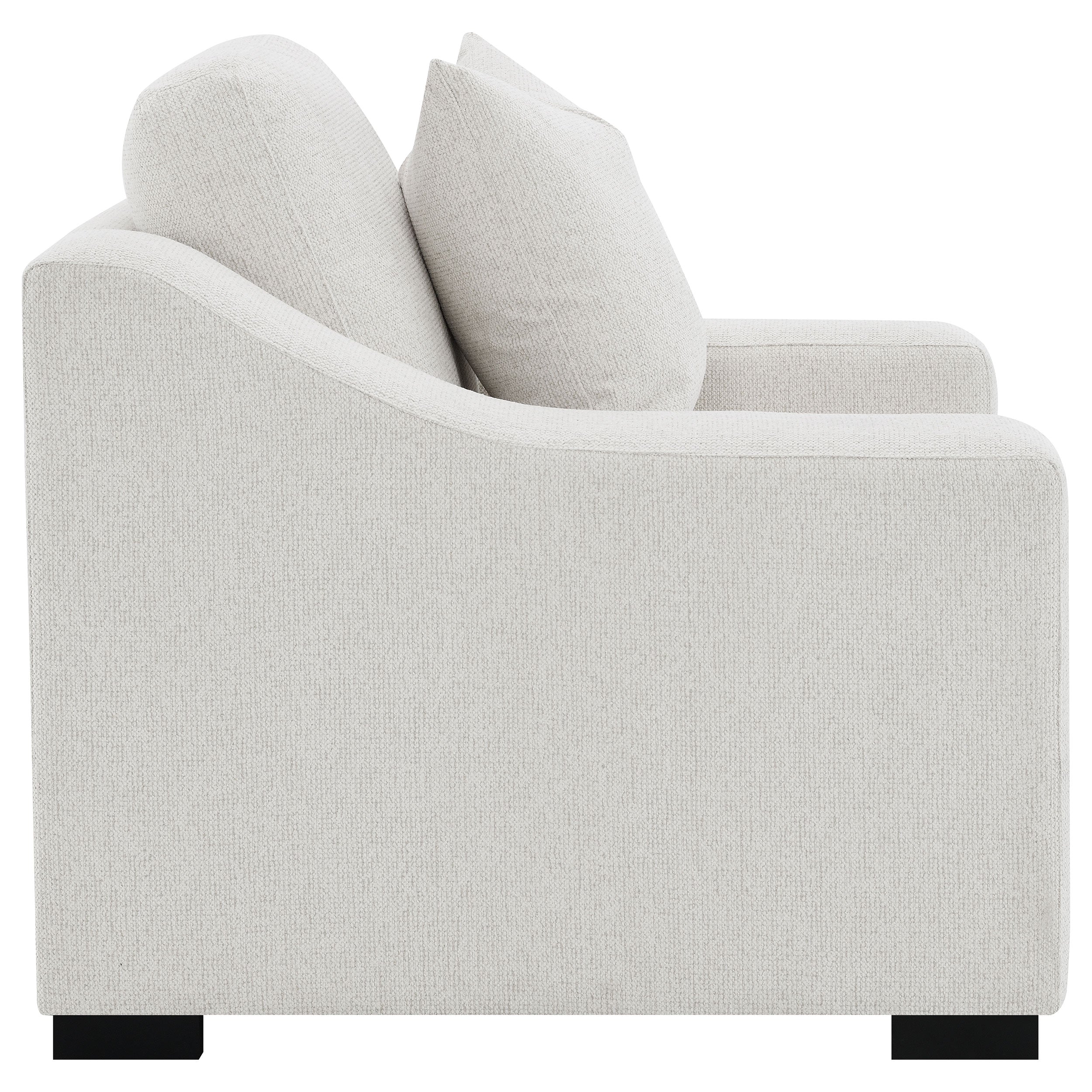 Ashlyn Fabric Upholstered Track Arm Accent Chair Sand