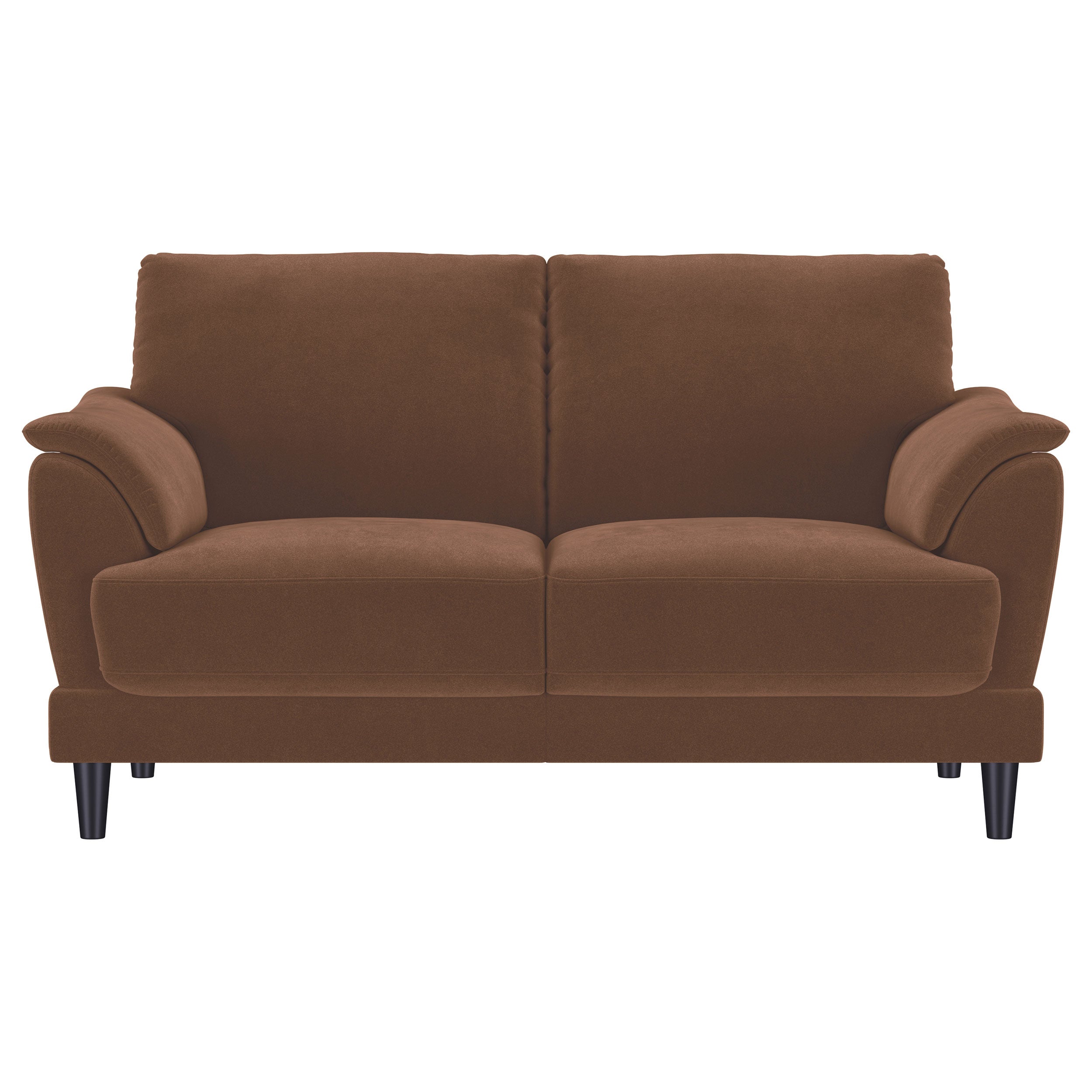Selma 2-piece Velvet Upholstered Crescent Arm Sofa Set Rust
