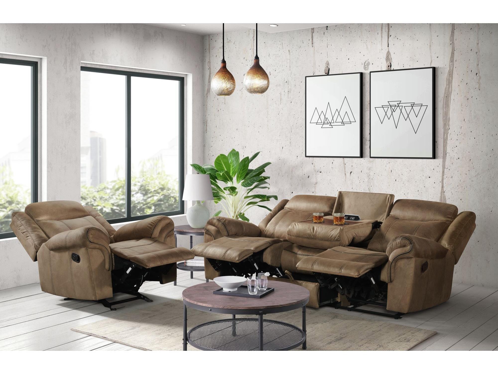 Sorrento Manual Reclining Sofa and Loveseat Set