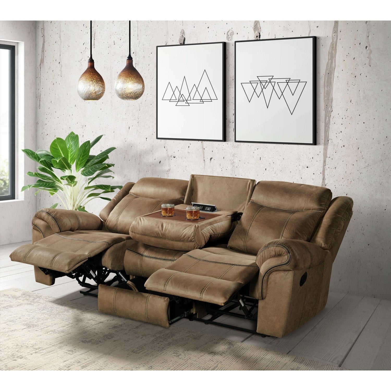 Sorrento Manual Reclining Sofa and Loveseat Set