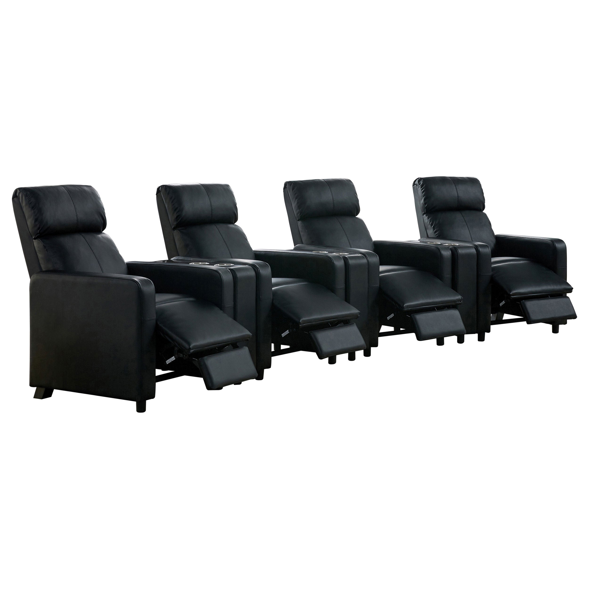 Toohey Upholstered Tufted Recliner Living Room Set Black