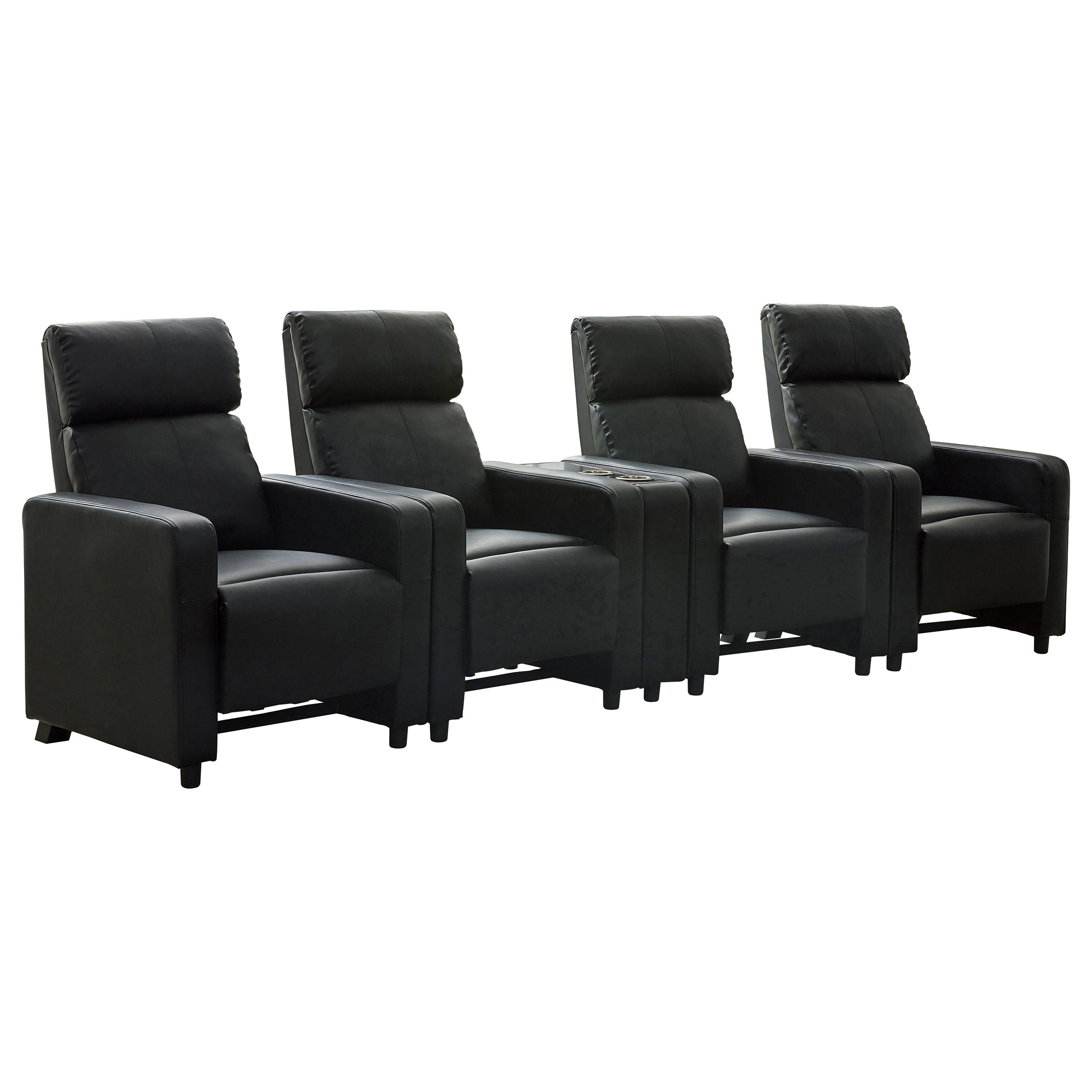 Toohey Upholstered Tufted Recliner Living Room Set Black