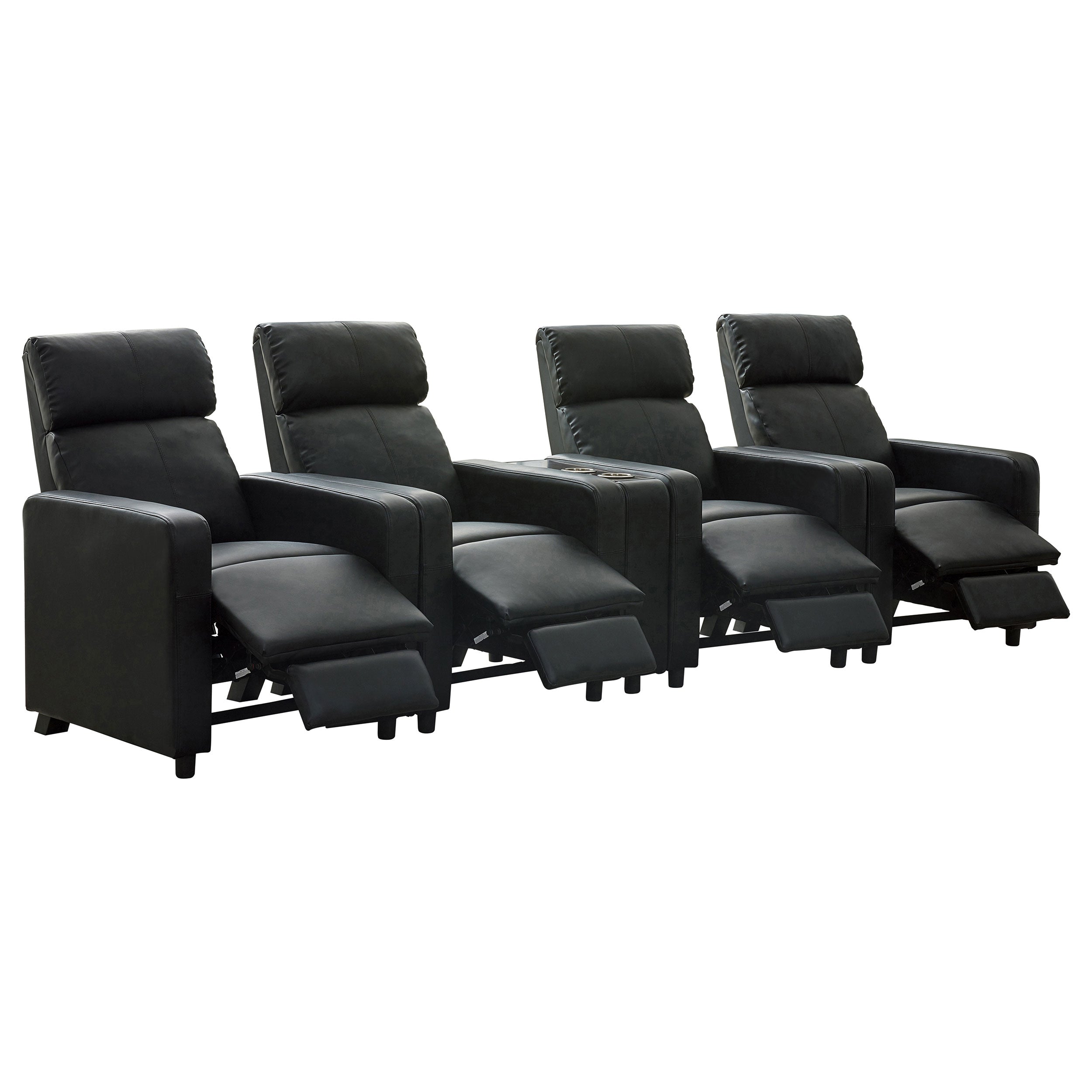 Toohey Upholstered Tufted Recliner Living Room Set Black