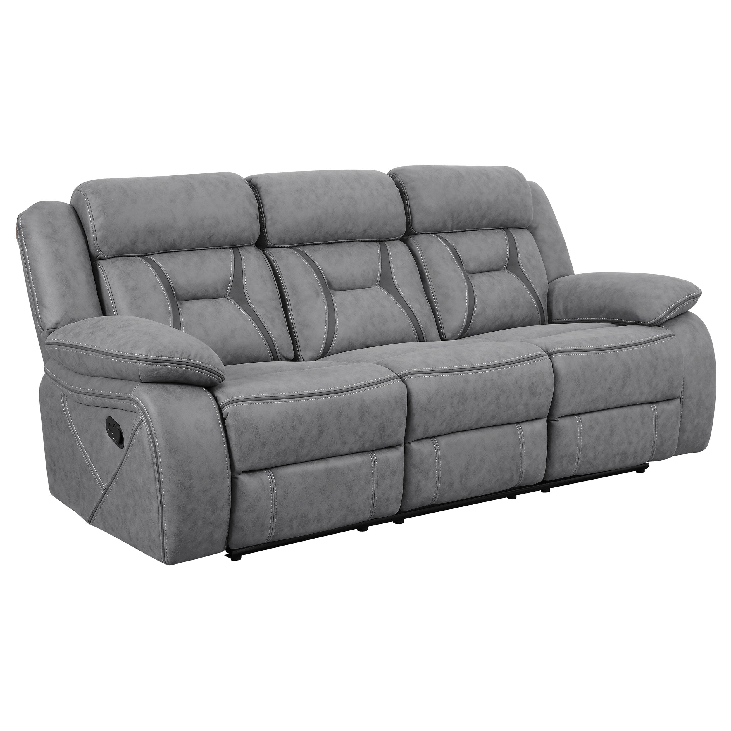 Higgins  Upholstered Motion Reclining Sofa Set Grey