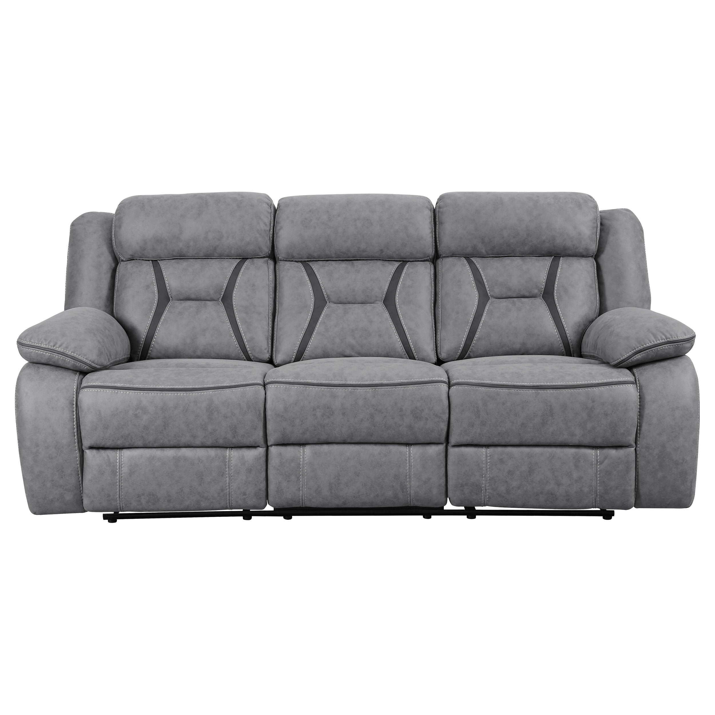 Higgins  Upholstered Motion Reclining Sofa Set Grey