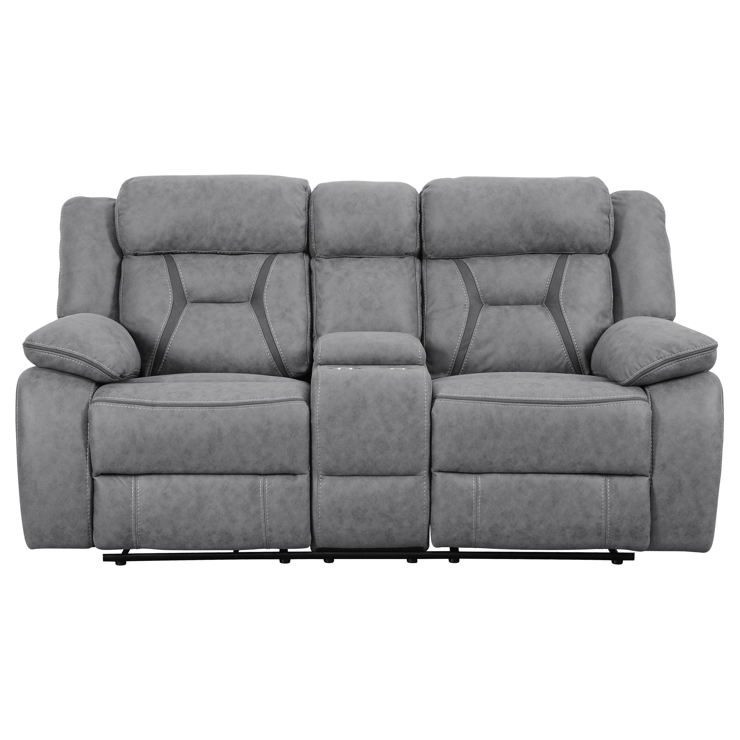 Higgins  Upholstered Motion Reclining Sofa Set Grey