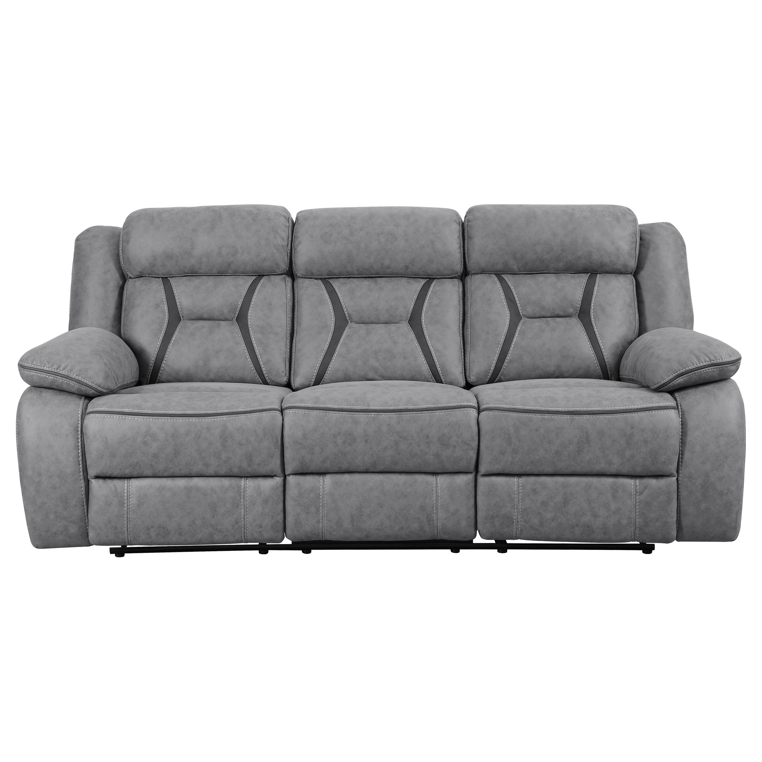 Higgins  Upholstered Motion Reclining Sofa Set Grey