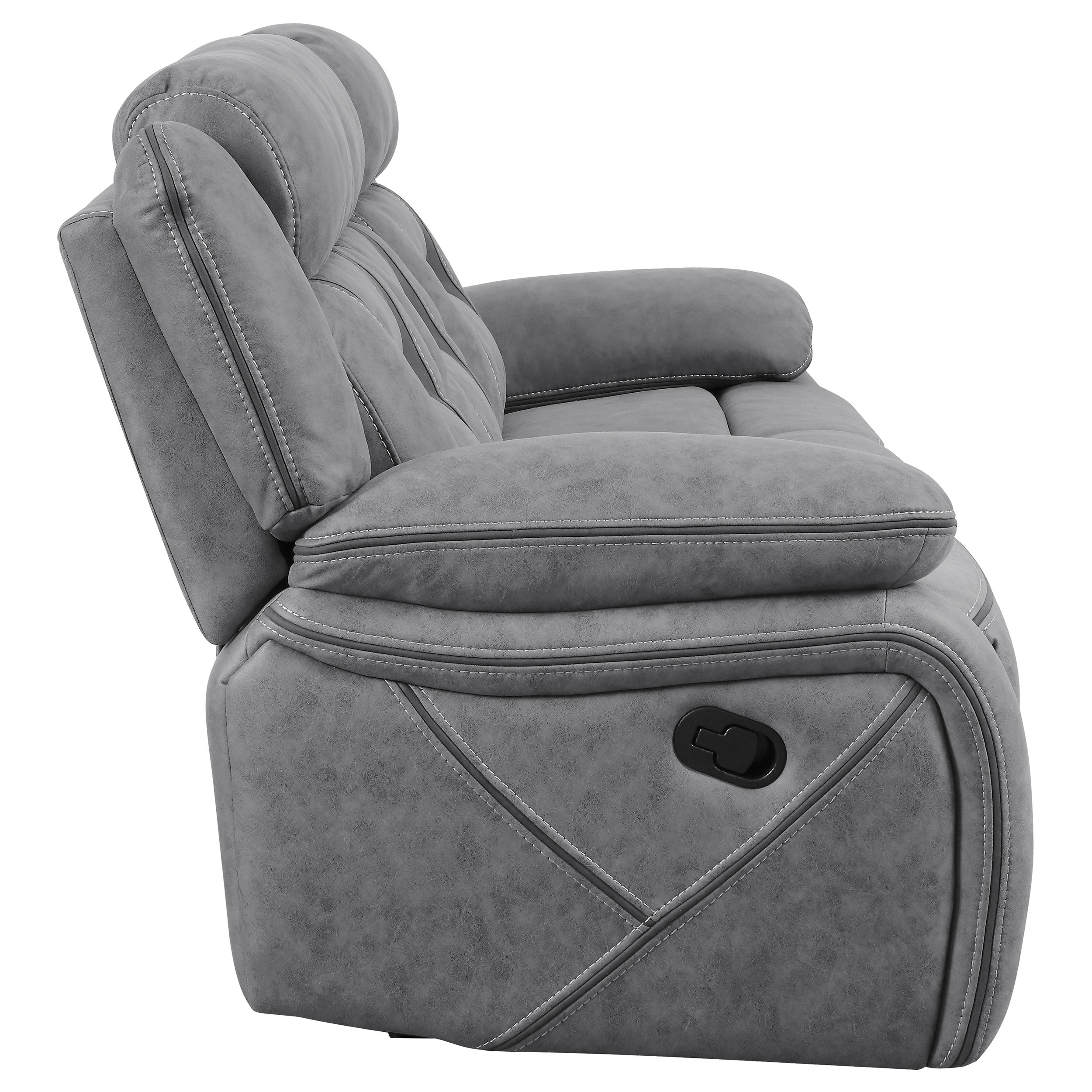 Higgins  Upholstered Motion Reclining Sofa Set Grey