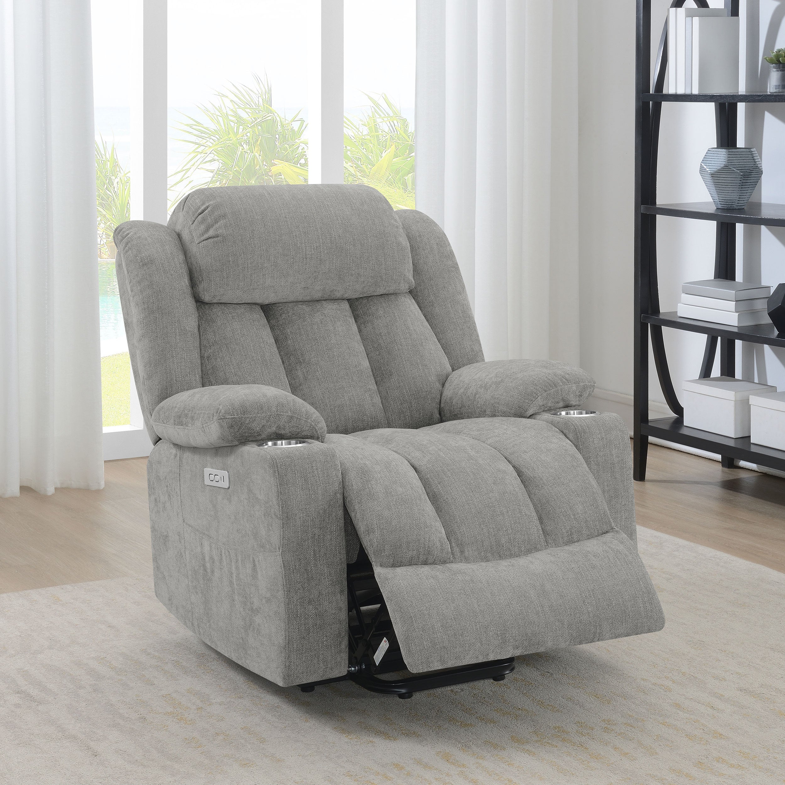 Houston Upholstered Power Lift Recliner Chair Camel