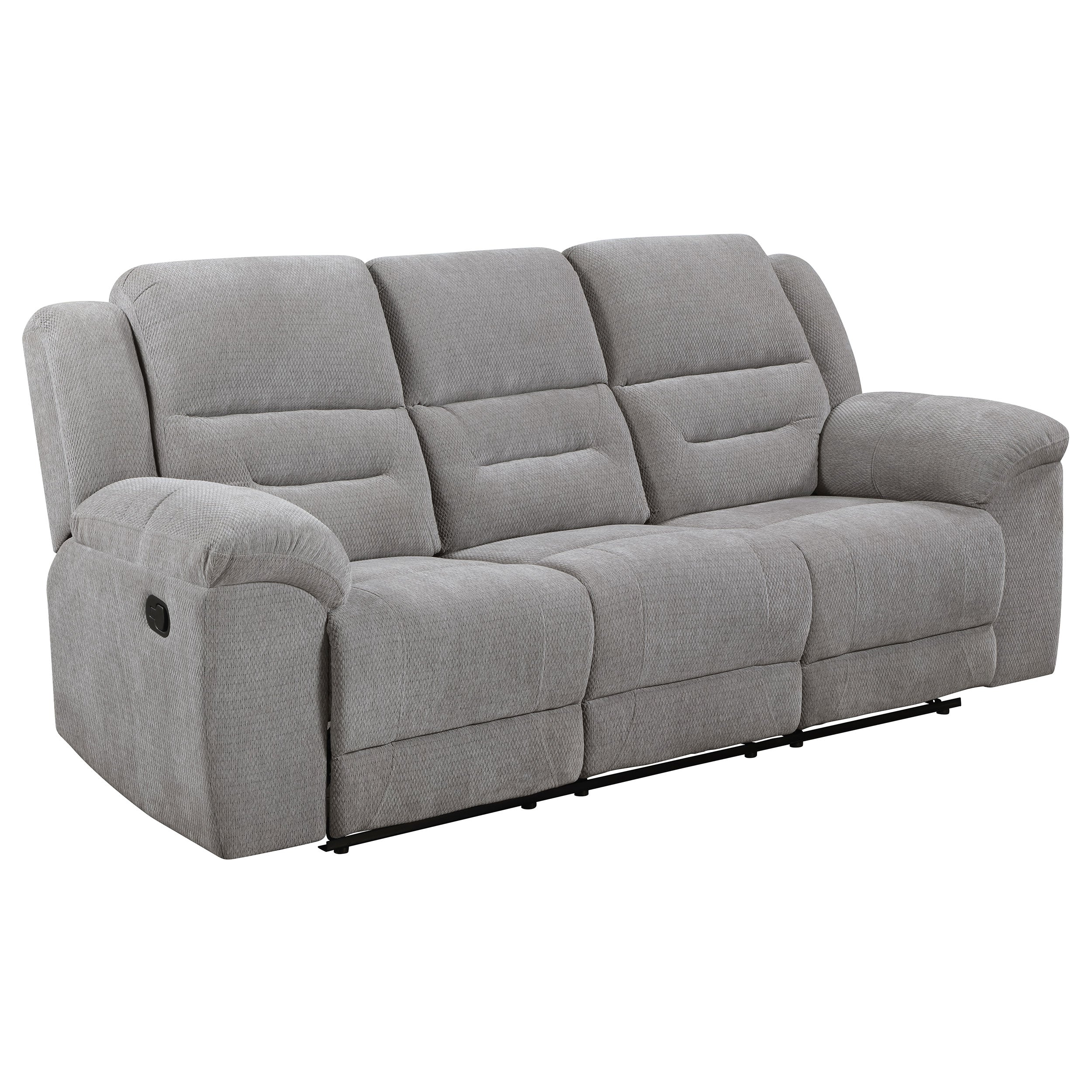 Gilson  Chenille Upholstered Reclining Sofa Set Grey