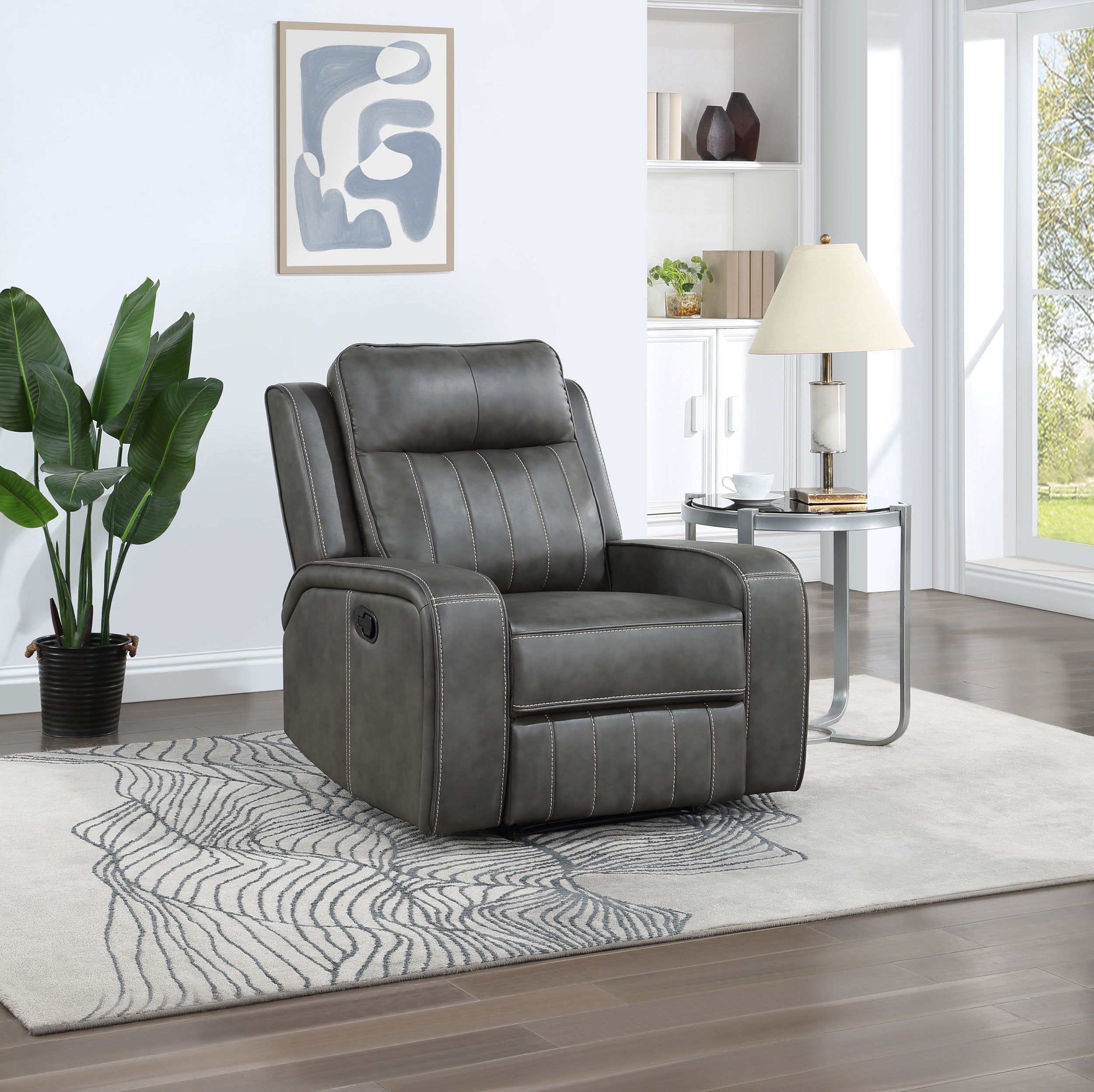 Raelynn Upholstered Power Lift Recliner Chair Grey