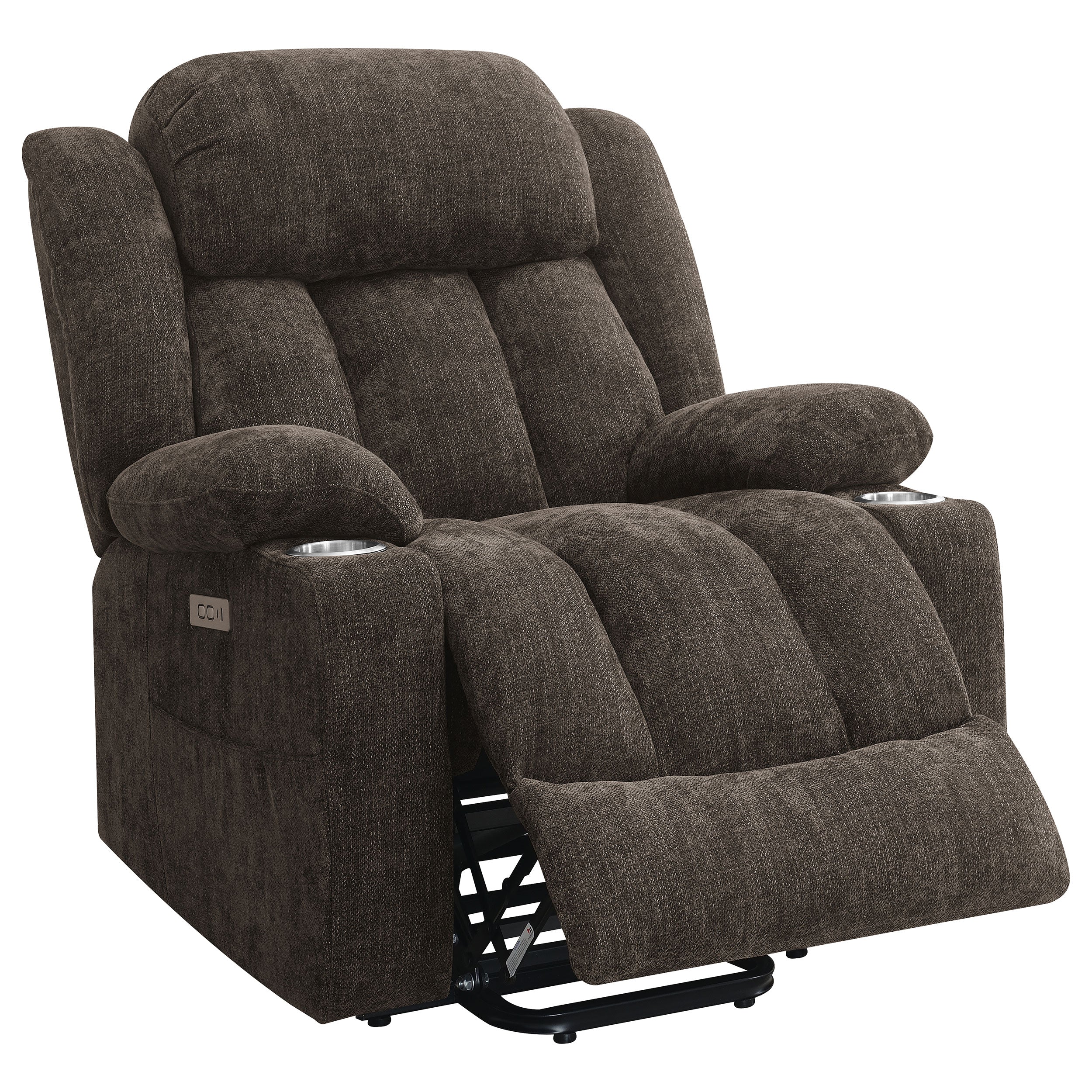 Houston Upholstered Power Lift Recliner Chair Camel