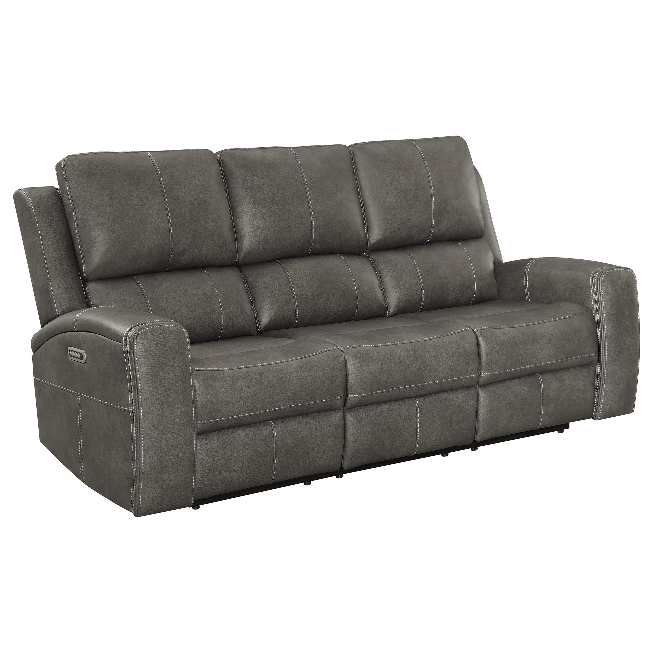 Brickston Triple Power Reclining Sofa Set Charcoal