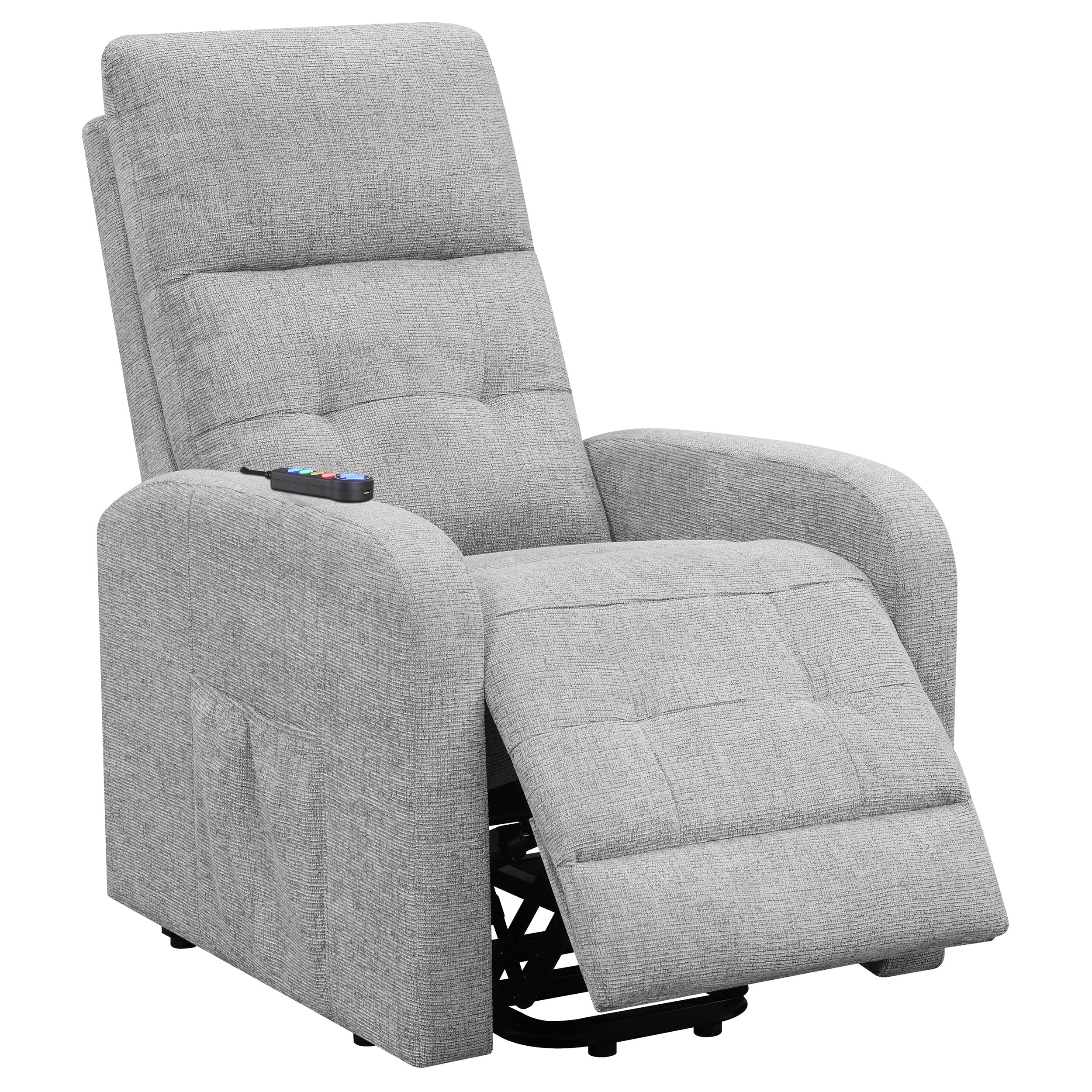 Howie Upholstered Power Lift Massage Chair Charcoal