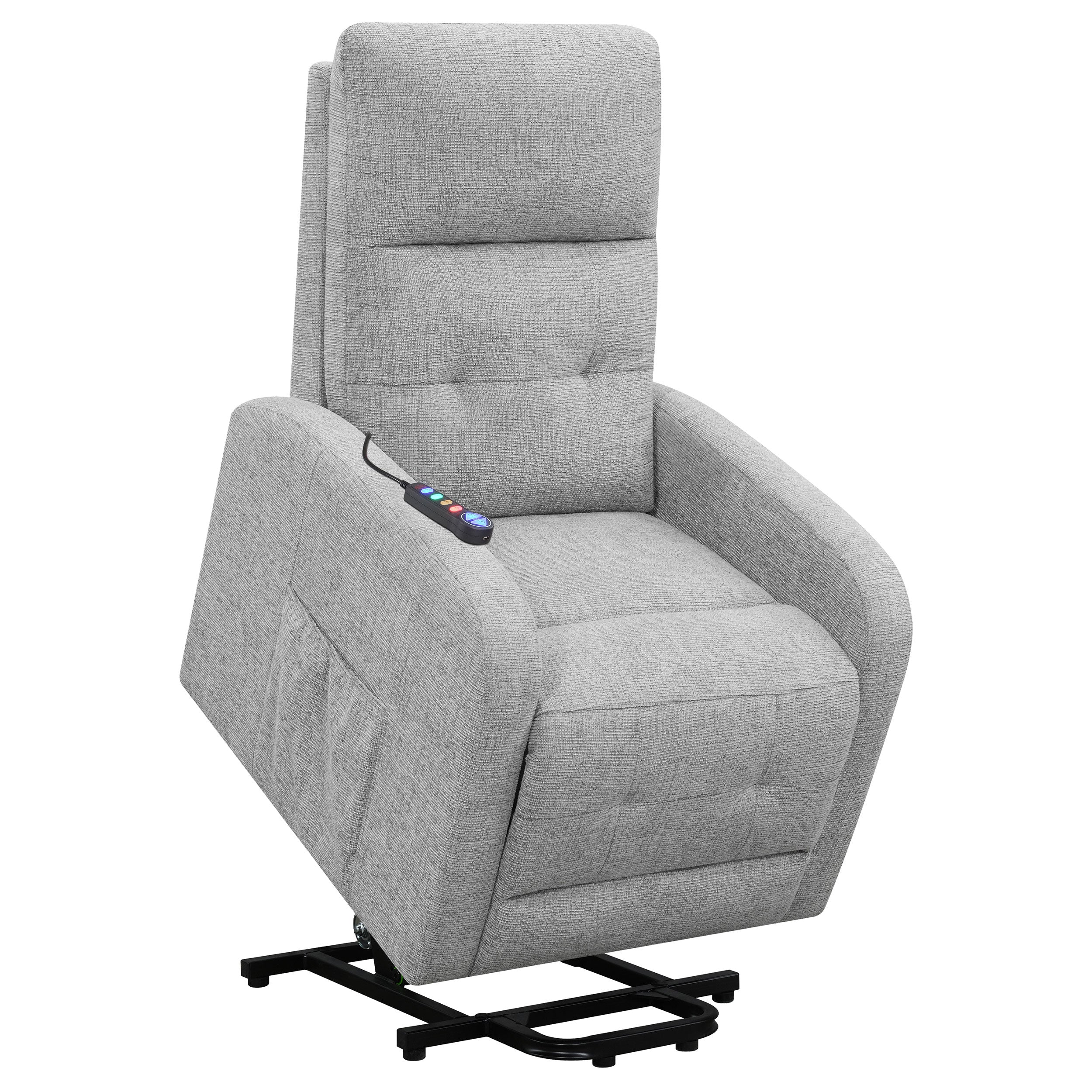 Howie Upholstered Power Lift Massage Chair Charcoal