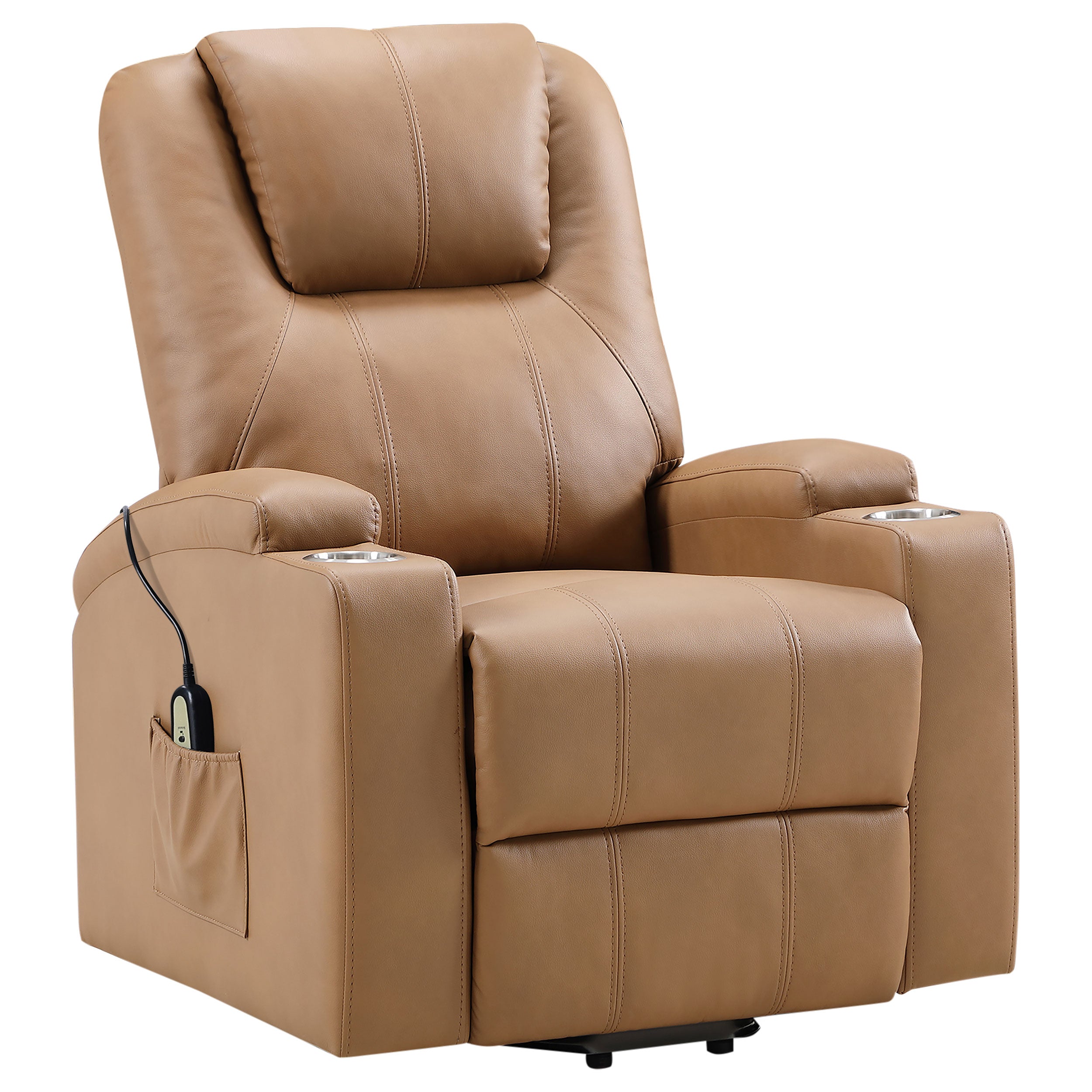 Armstrong Upholstered Power Lift Massage Recliner Black