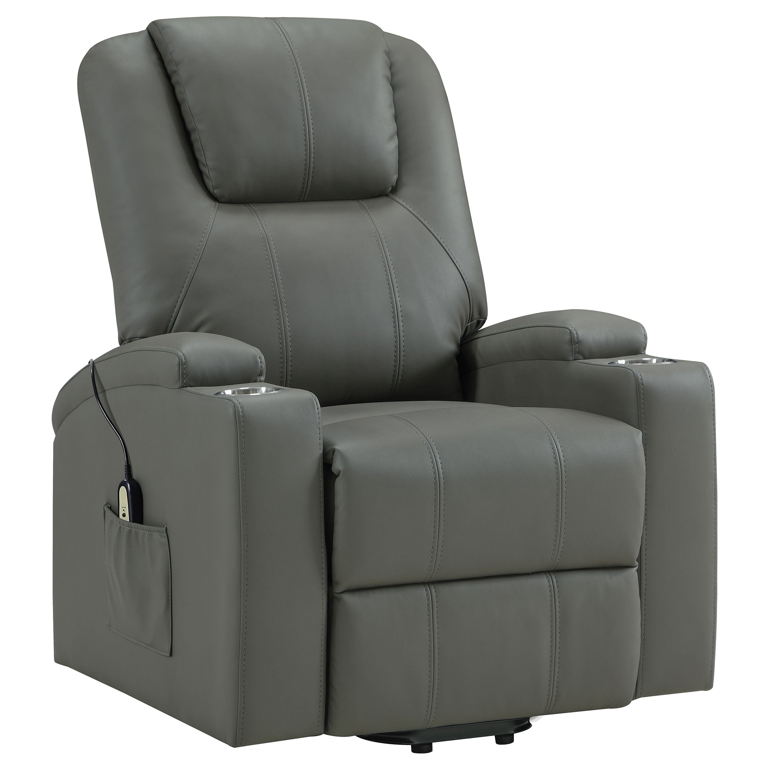 Armstrong Upholstered Power Lift Massage Recliner Ivory
