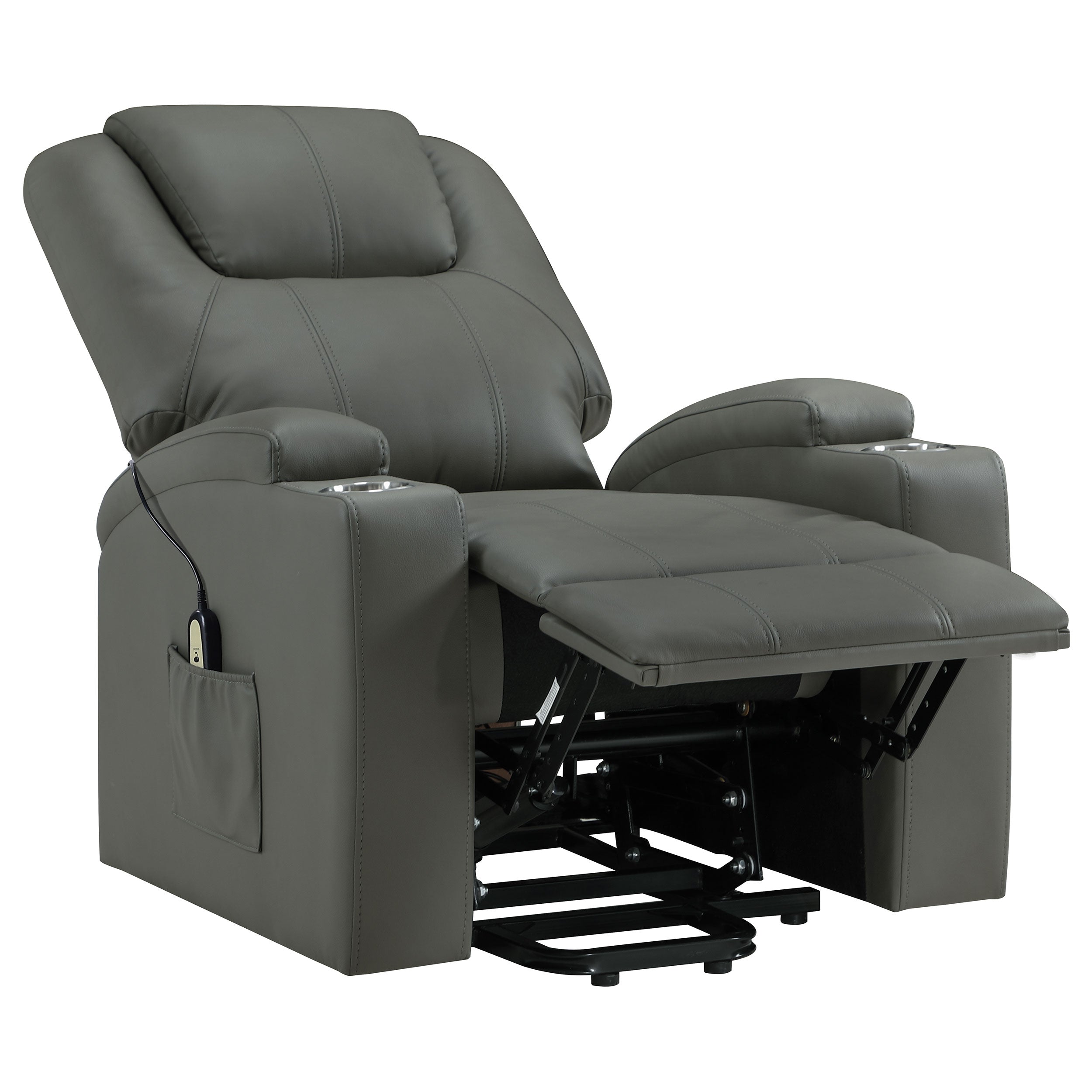 Armstrong Upholstered Power Lift Massage Recliner Ivory