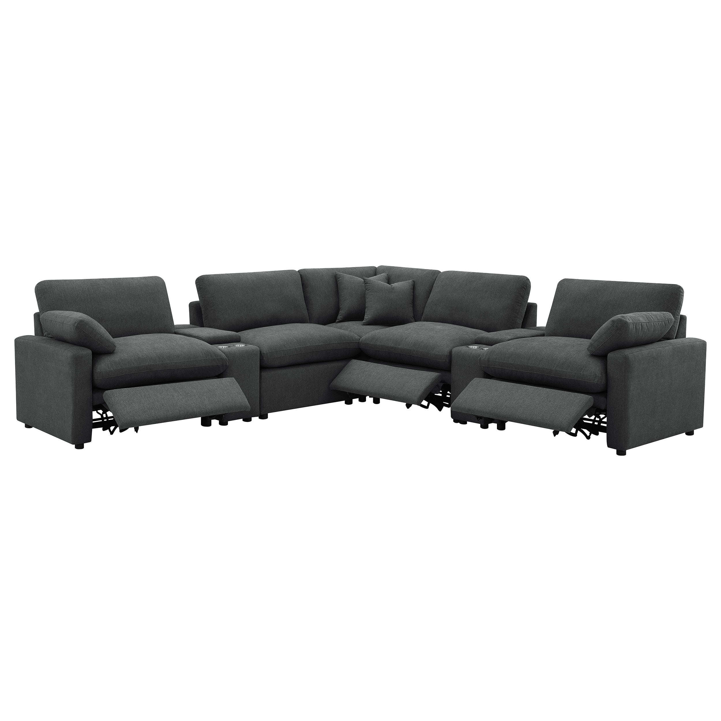 Collins Modular Power Reclining Sectional Dark Grey