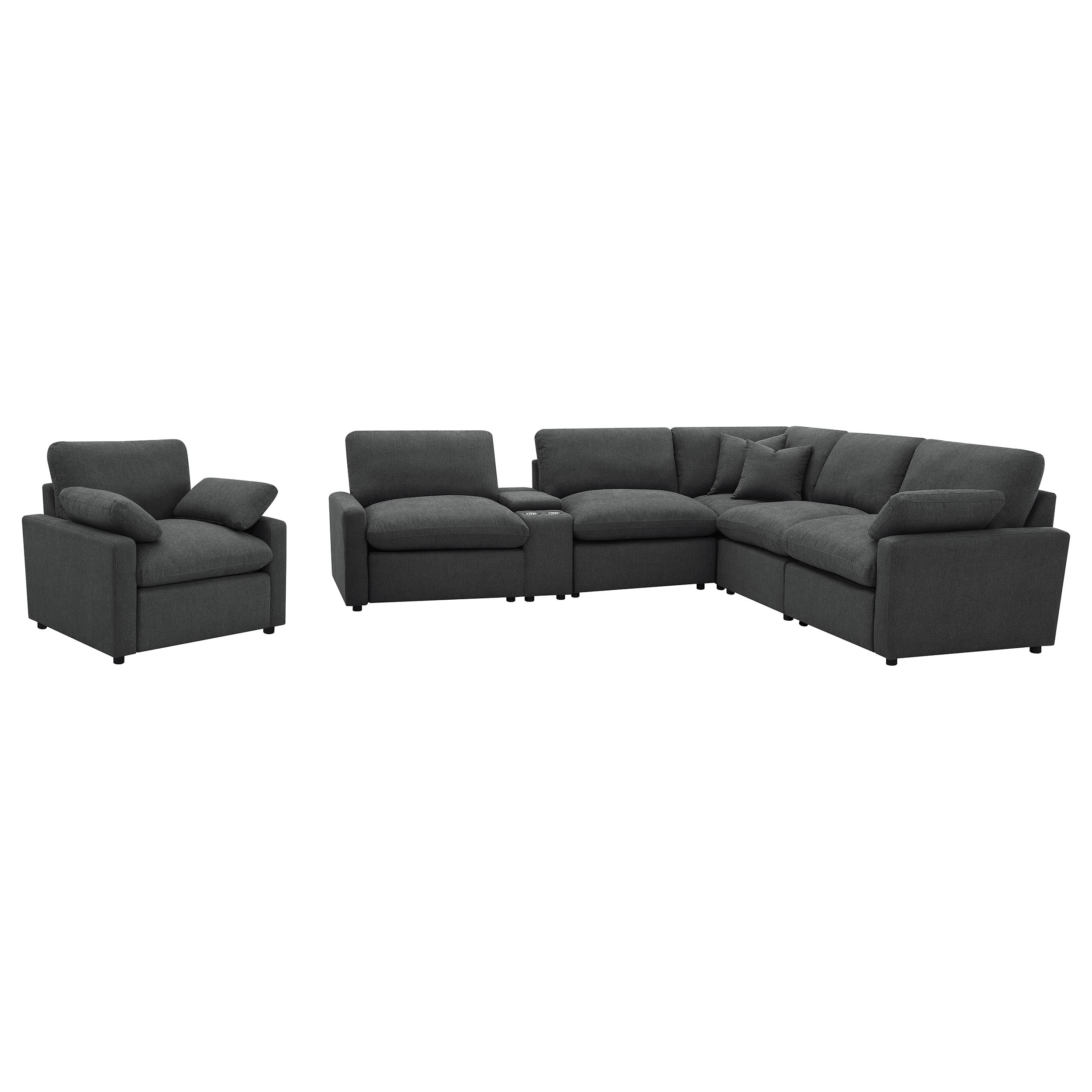 Collins Modular Power Reclining Sectional Dark Grey