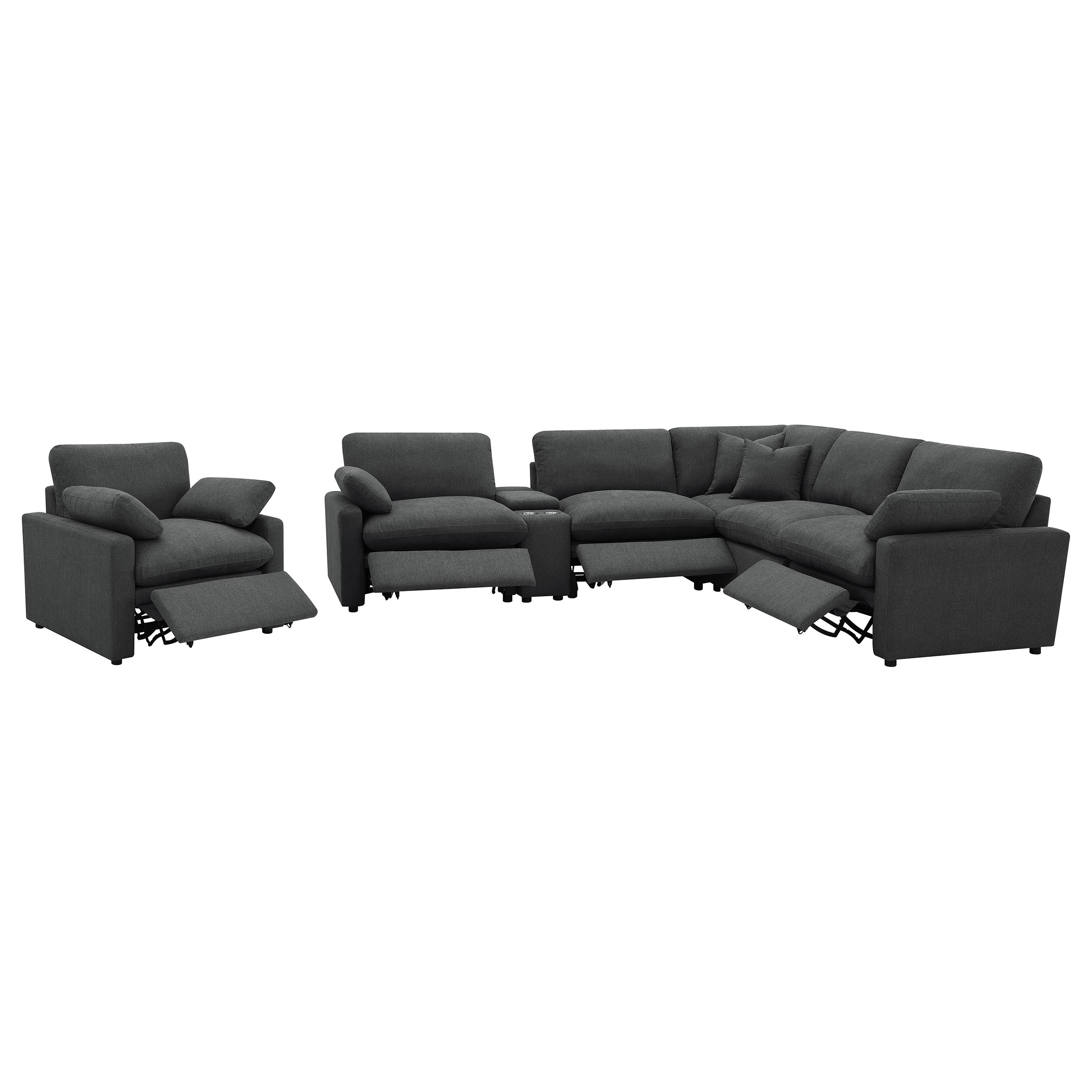 Collins Modular Power Reclining Sectional Dark Grey