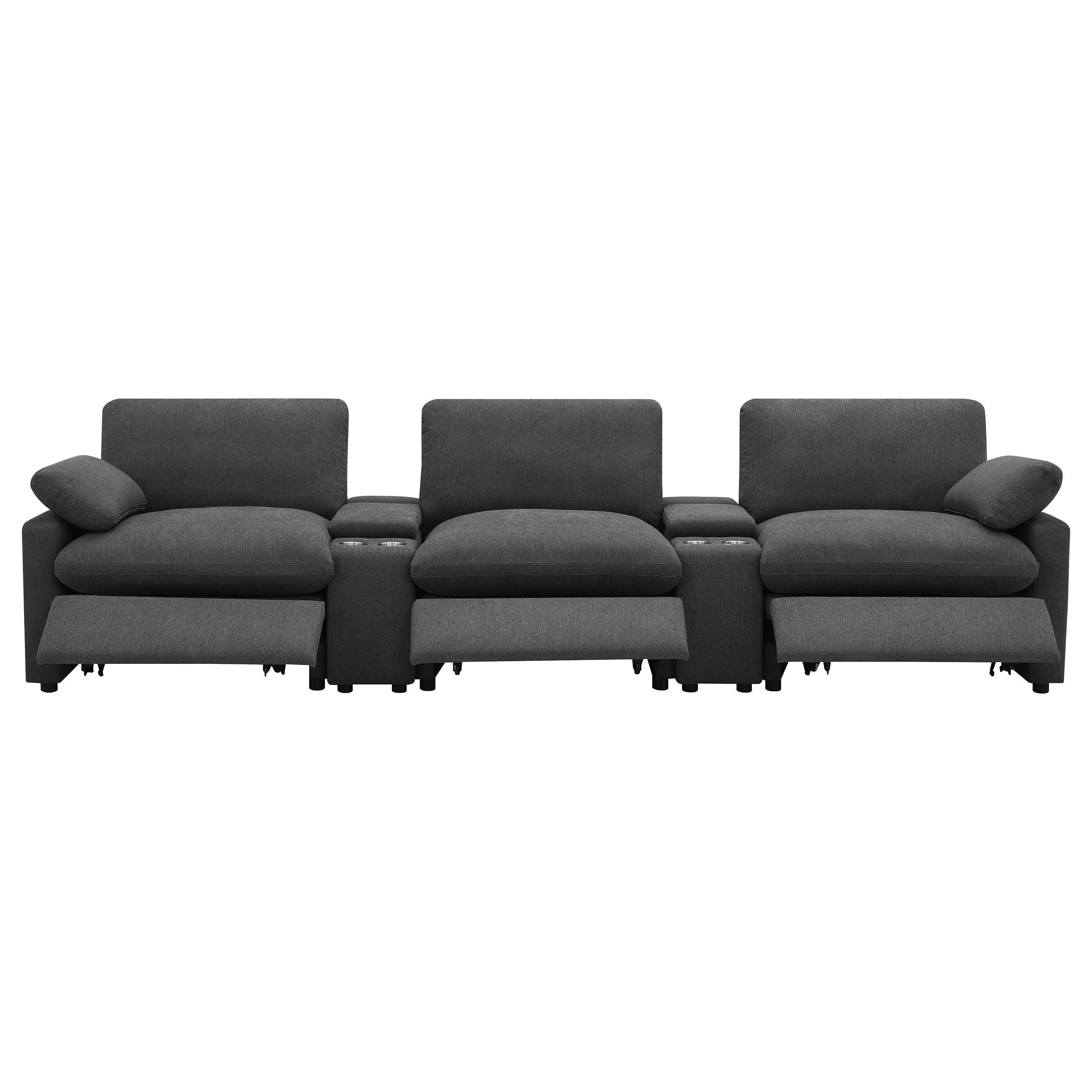 Collins  Power Reclining Home Theater Seating Dark Grey
