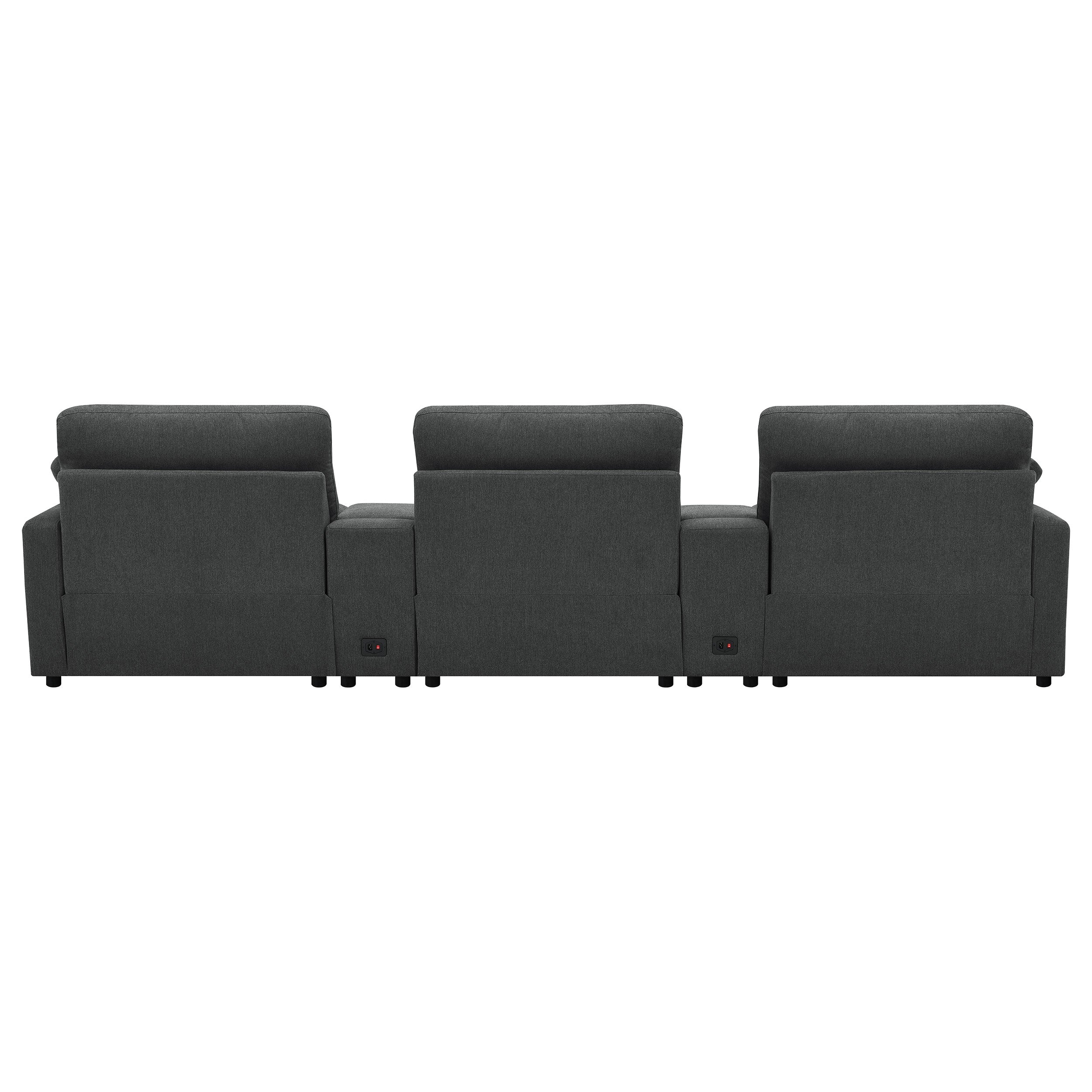 Collins  Power Reclining Home Theater Seating Dark Grey