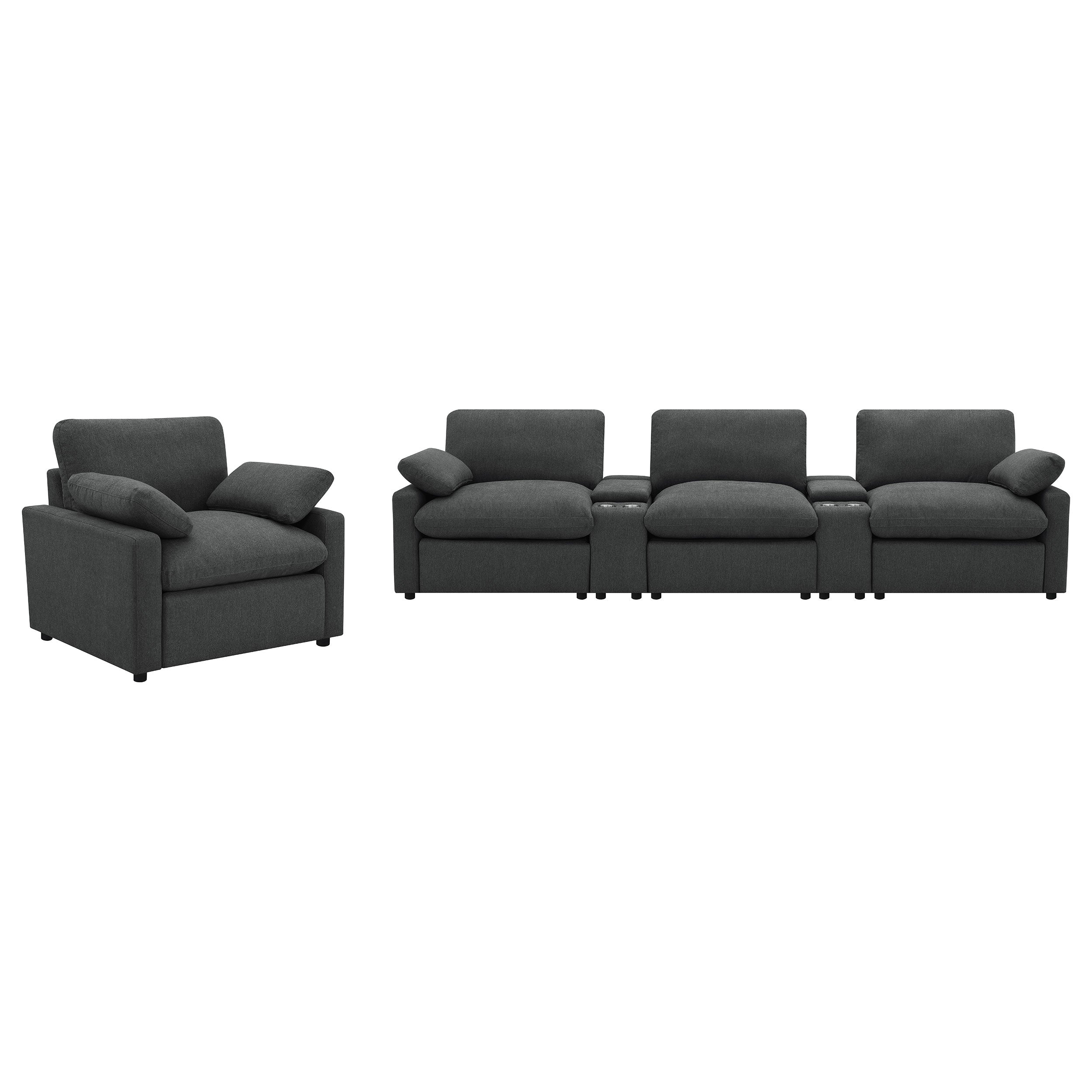 Collins  Power Reclining Home Theater Seating Dark Grey