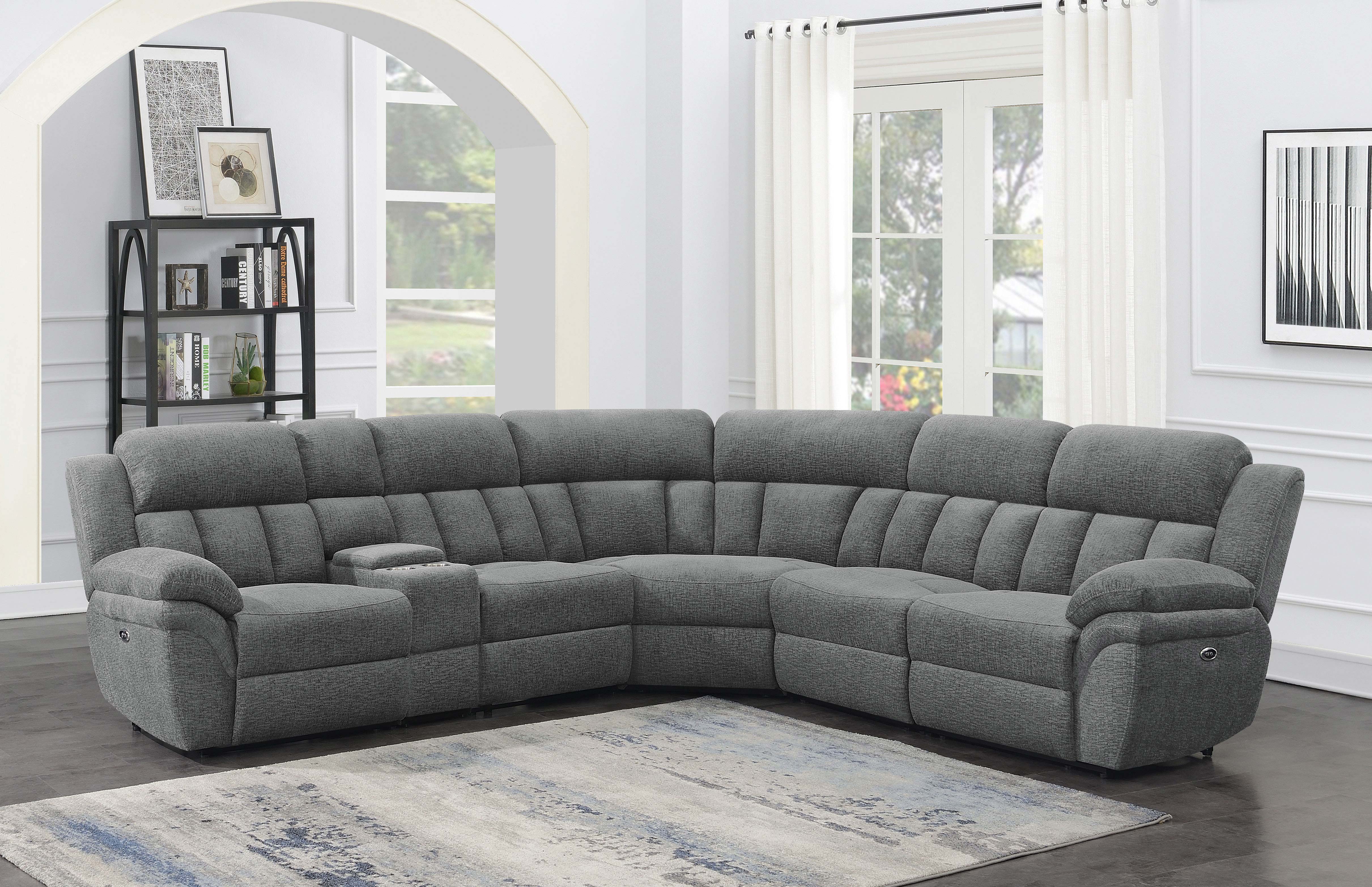 Bahrain Modular Power Reclining Sectional Charcoal