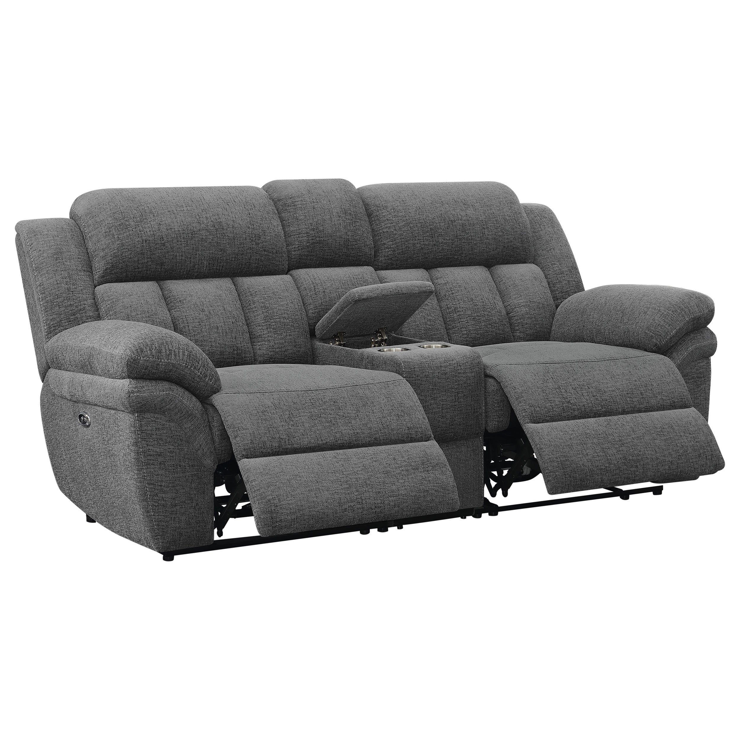 Bahrain Upholstered Motion Loveseat Charcoal