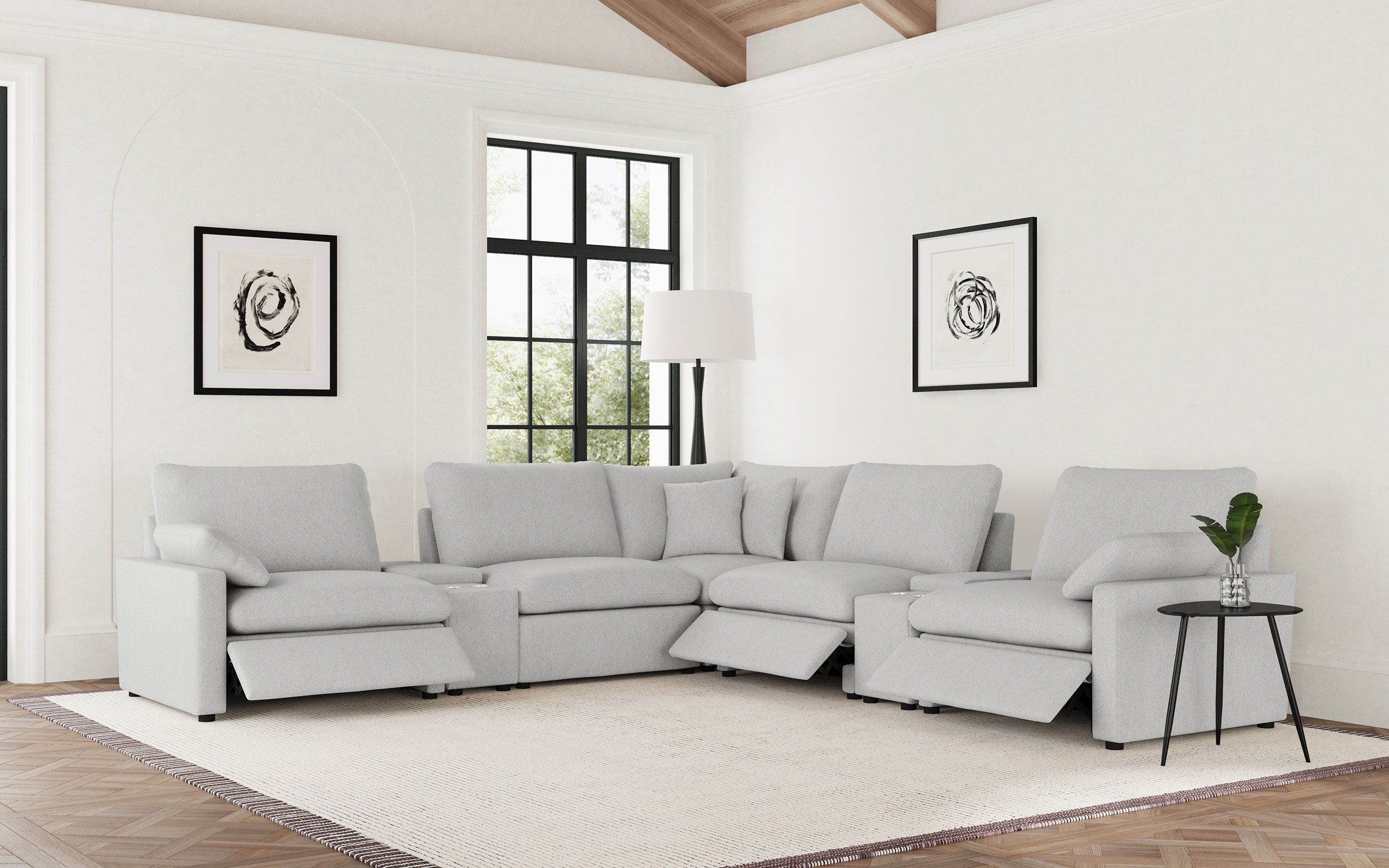 Collins Modular Power Reclining Sectional Dark Grey