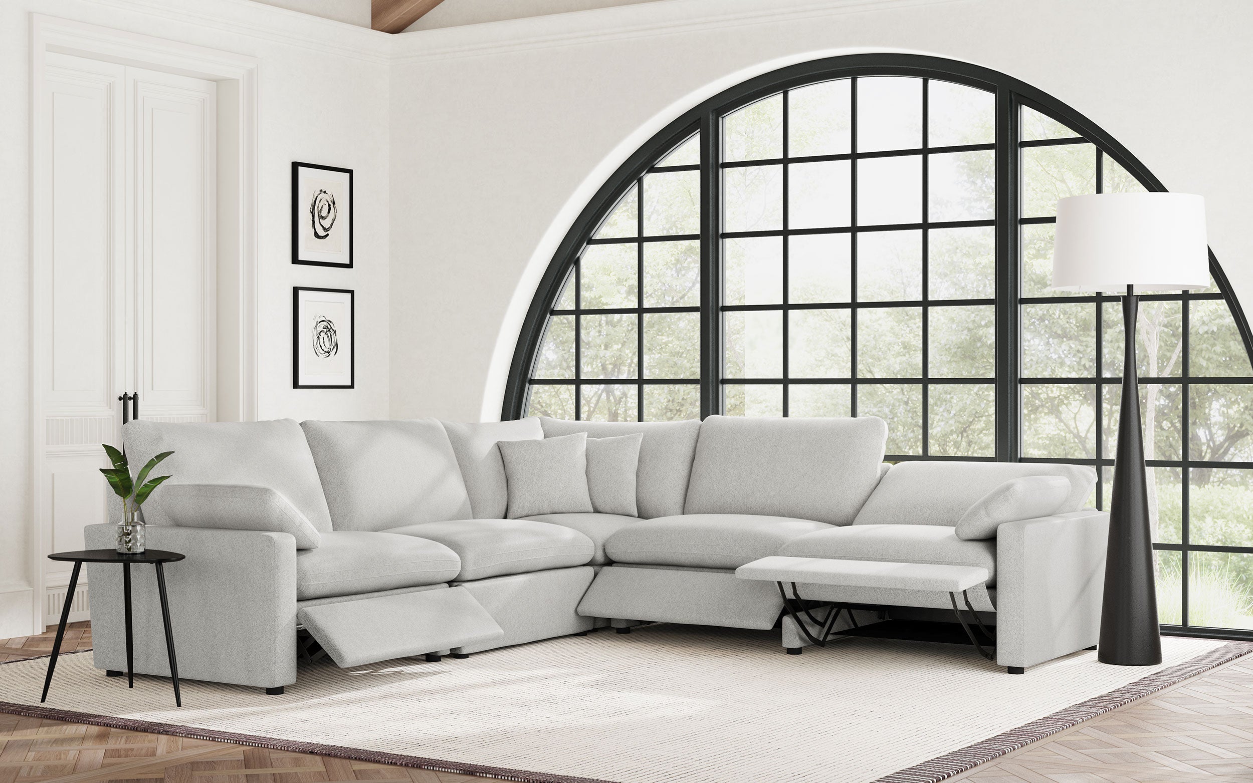 Collins Modular Power Reclining Sectional Dark Grey
