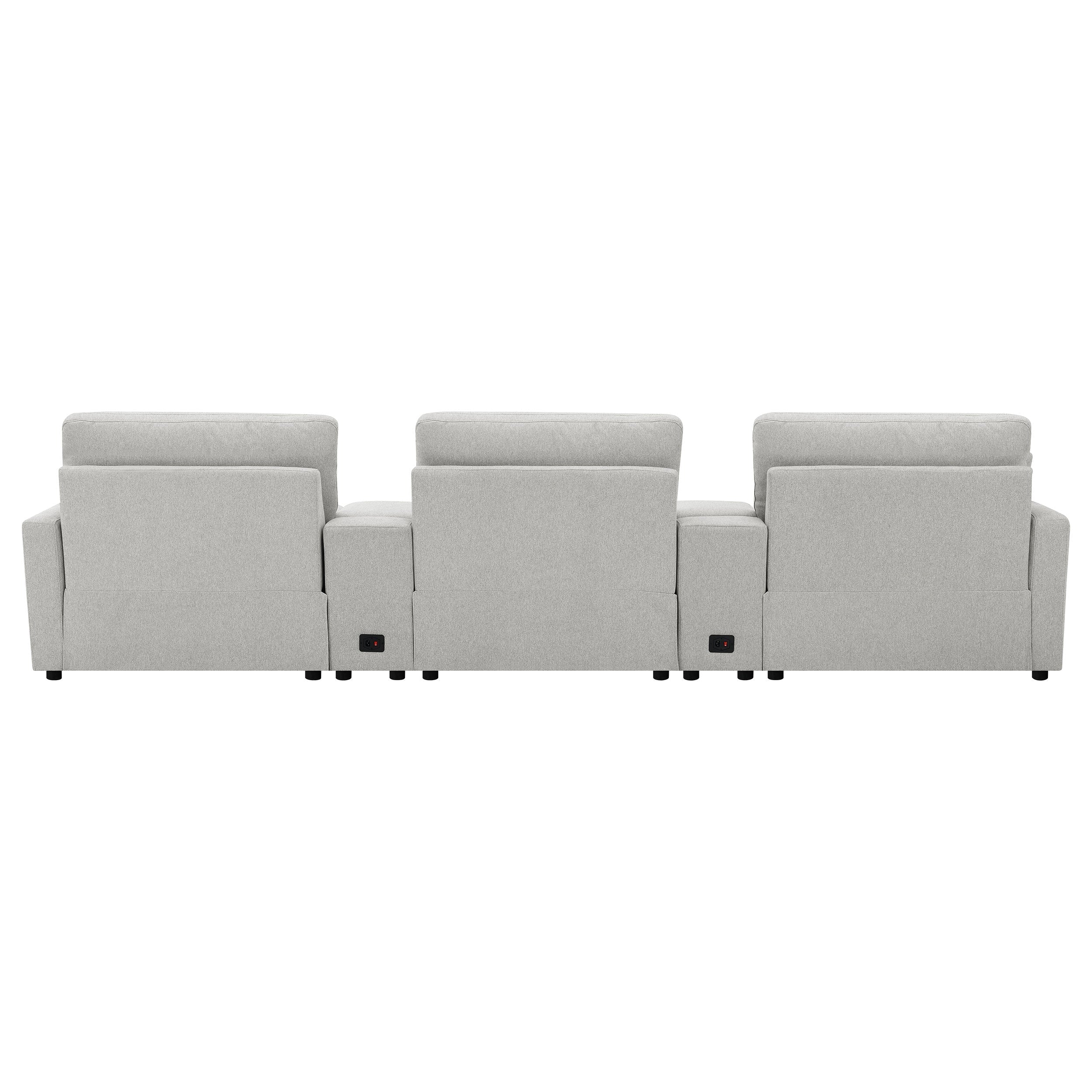 Collins  Power Reclining Home Theater Seating Dark Grey