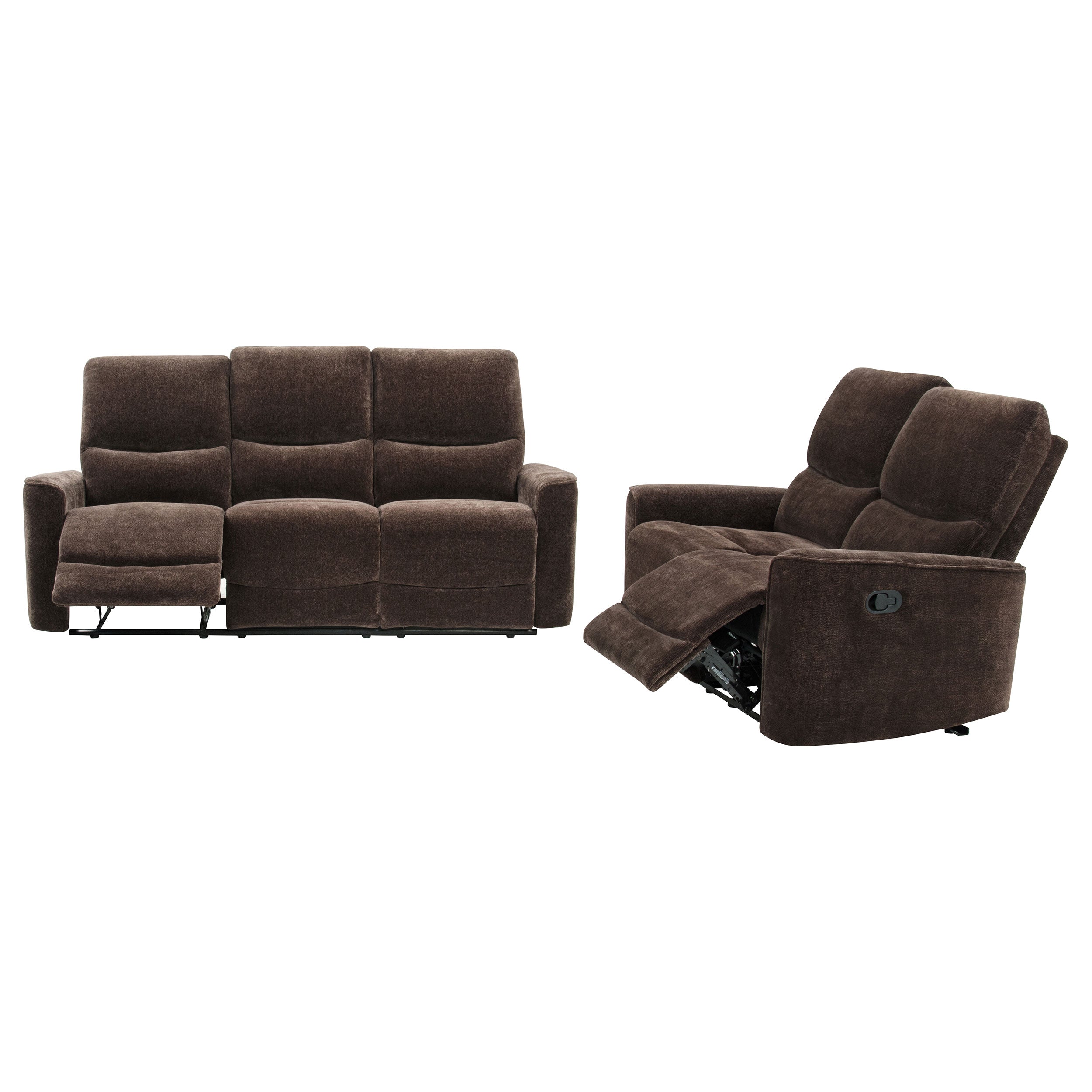 Navarro Upholstered Reclining Sofa Set Dark Brown