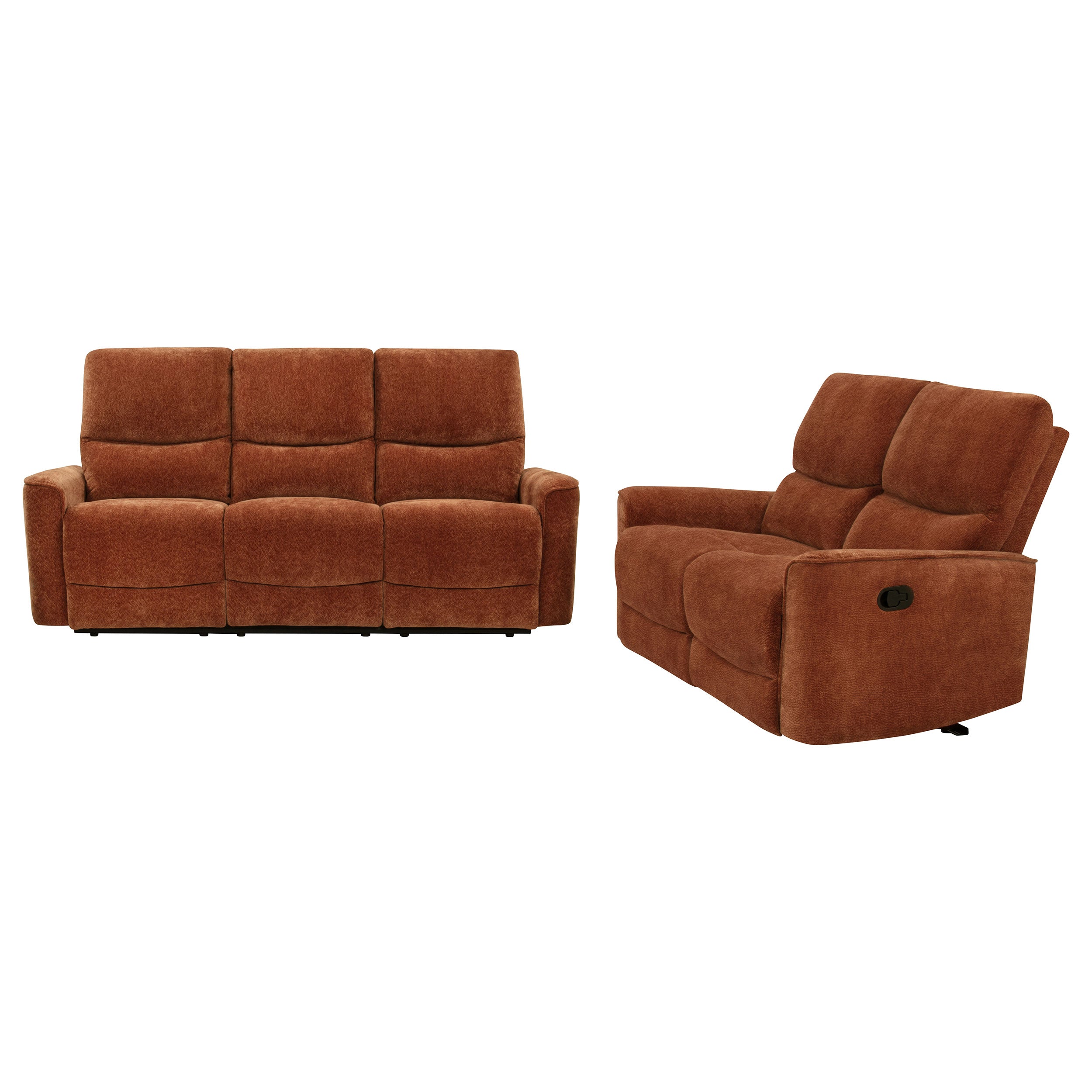 Navarro Upholstered Reclining Sofa Set Dark Brown